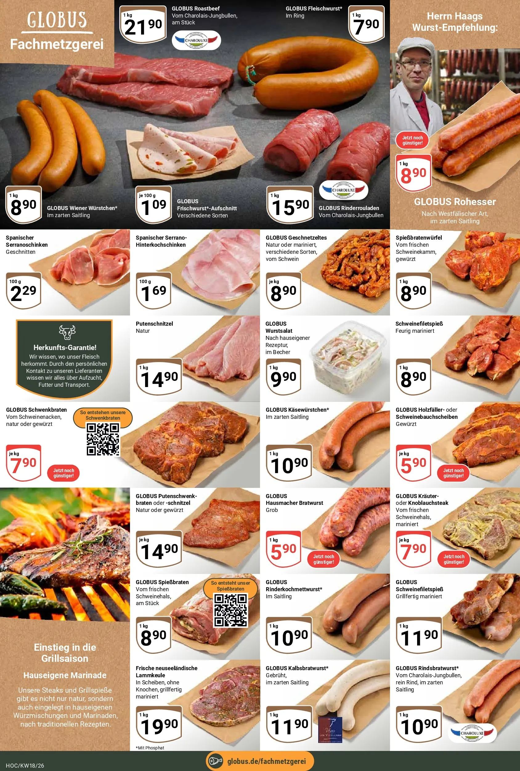 Globus Prospekt Hockenheim	 (ab 27.04.2026) » Angebote online | Seite: 10 | Produkte: Rinderrouladen, Lammkeule, Schnitzel, Roastbeef
