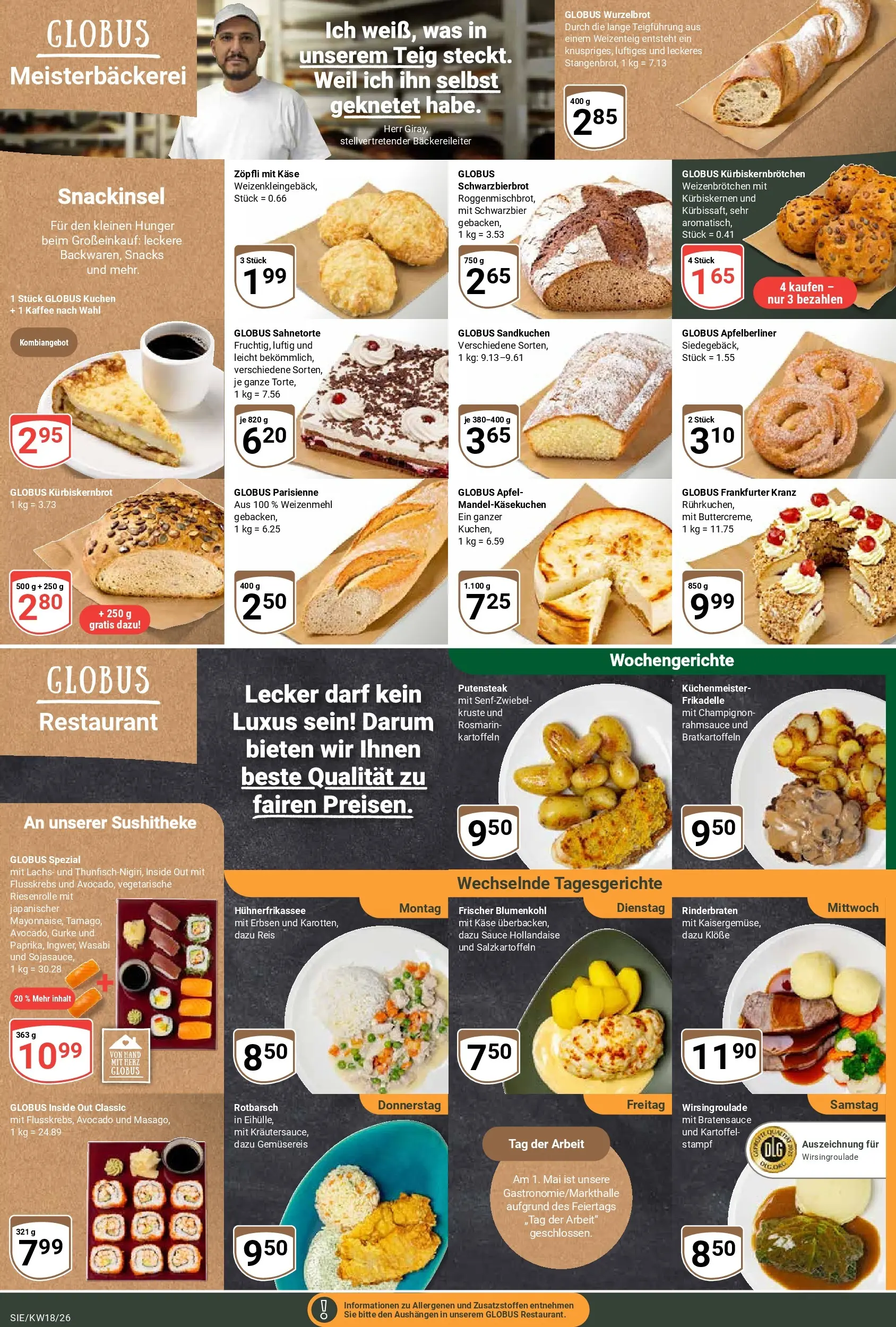 Globus Prospekt Siegen	 (ab 27.04.2026) » Angebote online | Seite: 12 | Produkte: Rinderbraten, Blumenkohl, Reis, Erbsen