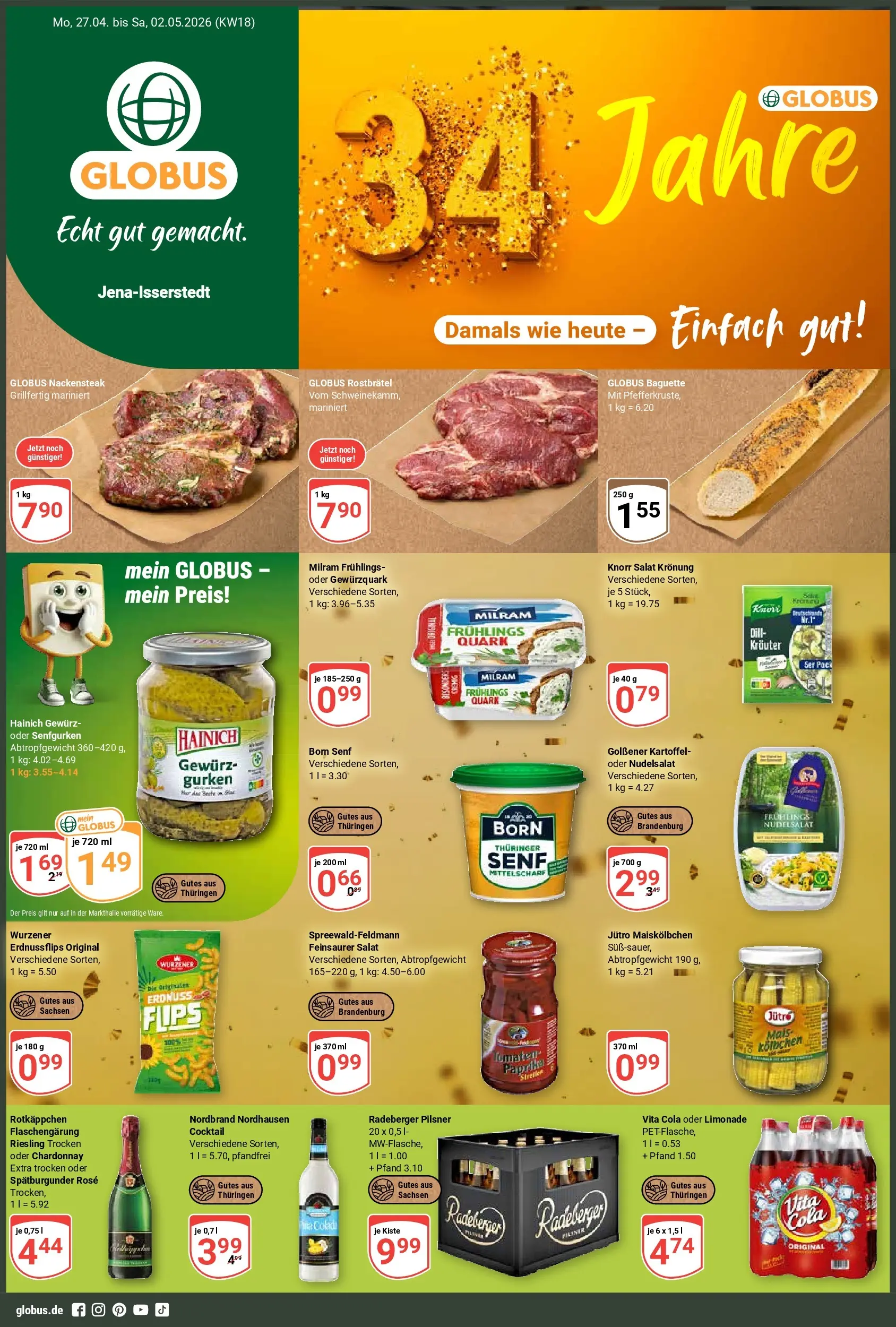Globus Prospekt Isserstedt	 (ab 27.04.2026) » Angebote online | Seite: 1 | Produkte: Cola, Baguette, Gurken, Salat