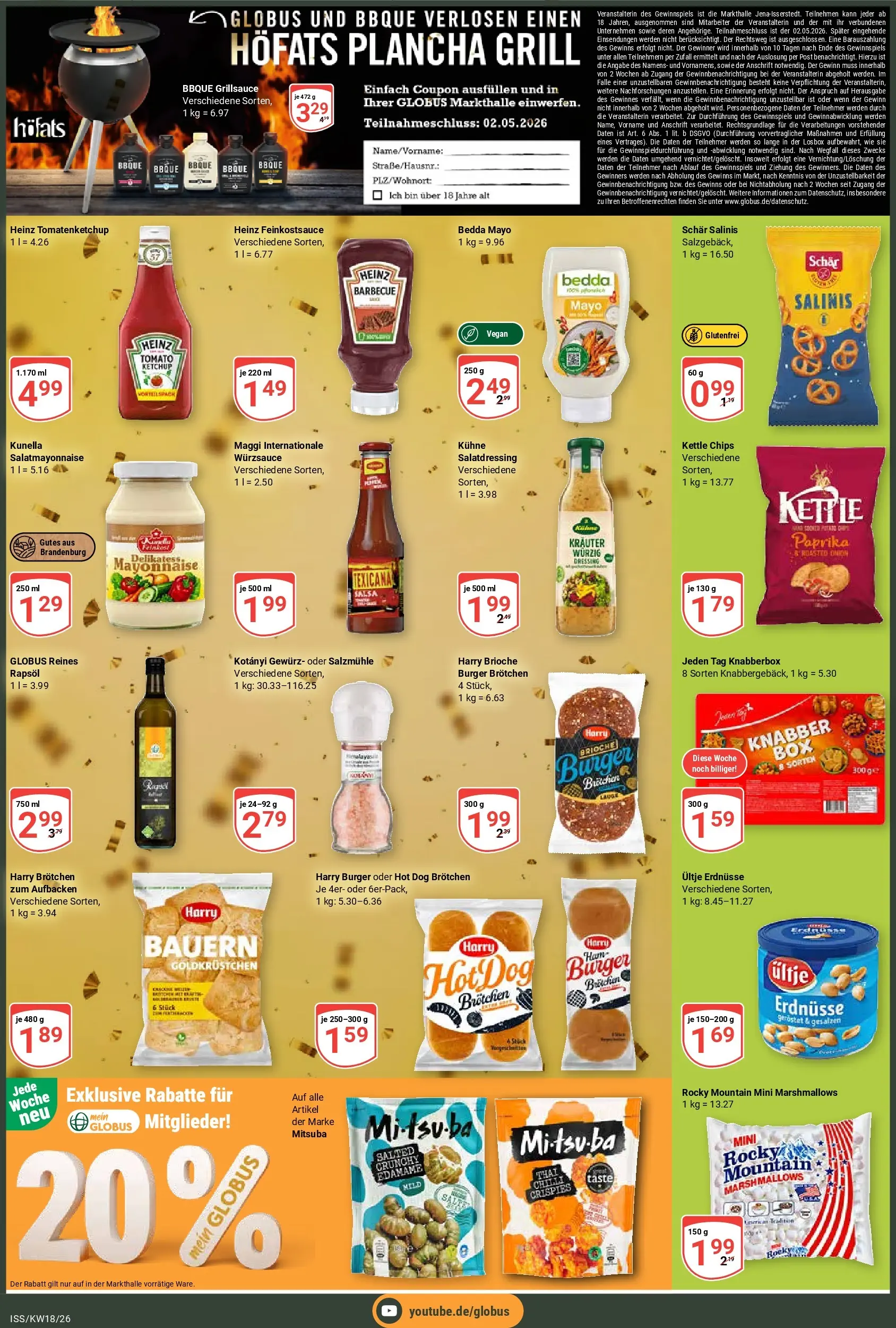 Globus Prospekt Isserstedt	 (ab 27.04.2026) » Angebote online | Seite: 3 | Produkte: Ultje erdnusse, Rapsöl, Paprika, Chips