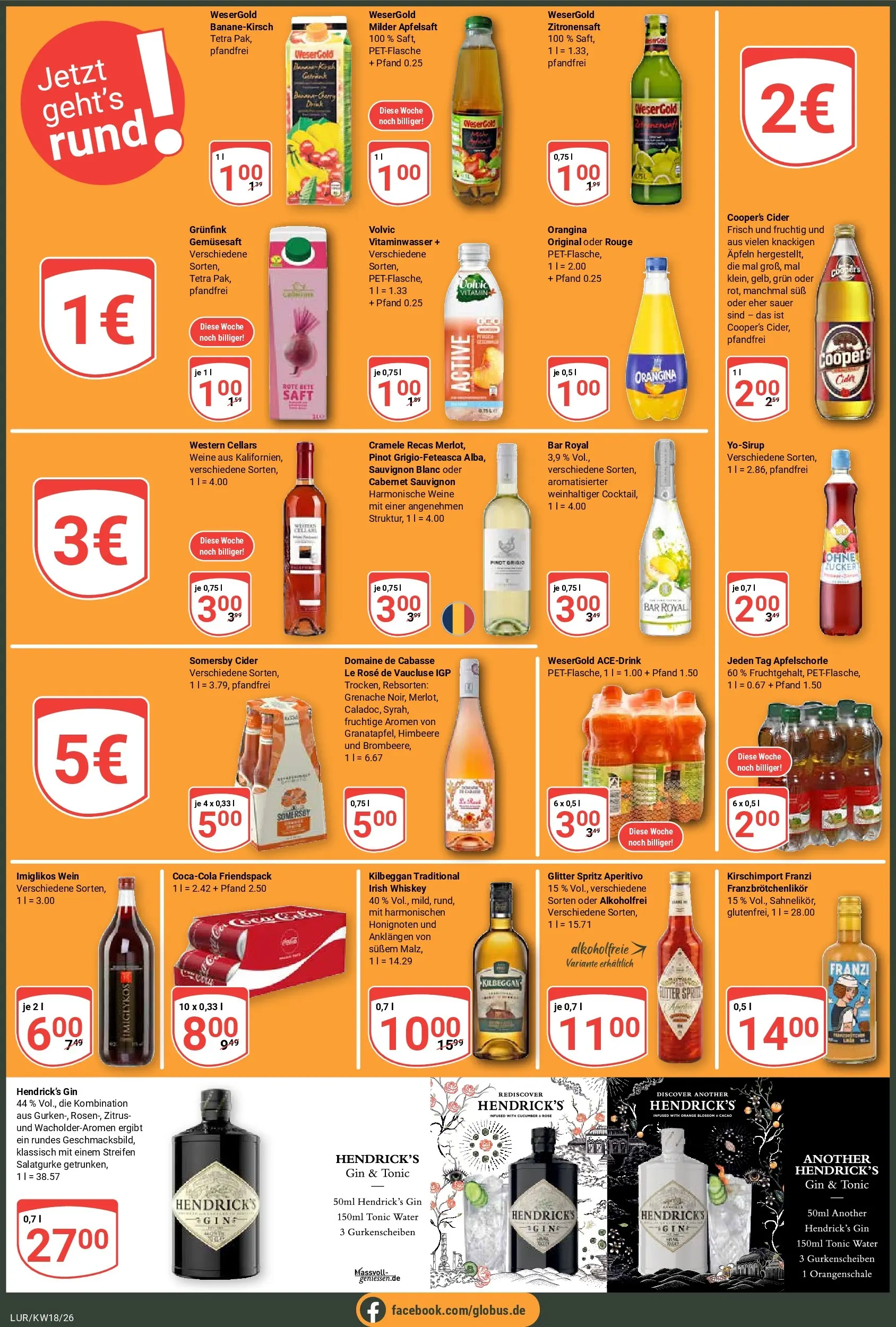 Globus Prospekt Hamburg	 (ab 27.04.2026) » Angebote online | Seite: 2 | Produkte: Apfelsaft, Zucker, Wein, Whiskey