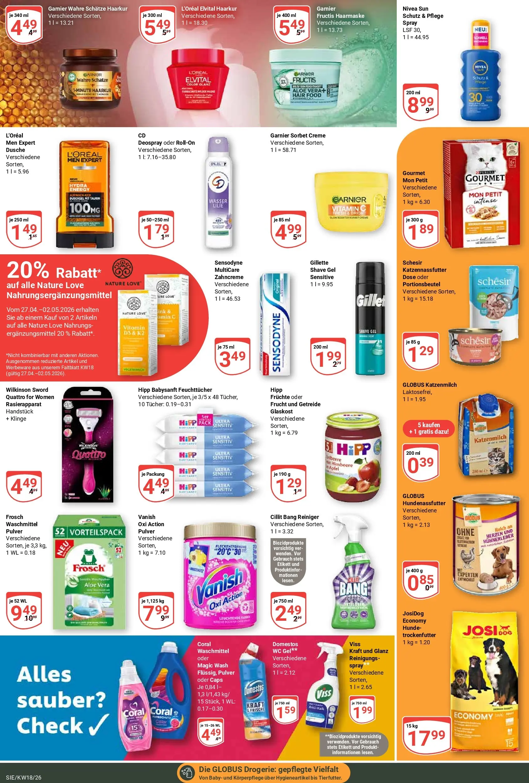 Globus Prospekt Siegen	 (ab 27.04.2026) » Angebote online | Seite: 23 | Produkte: Coral, Duschgel, Wasser, Waschmittel