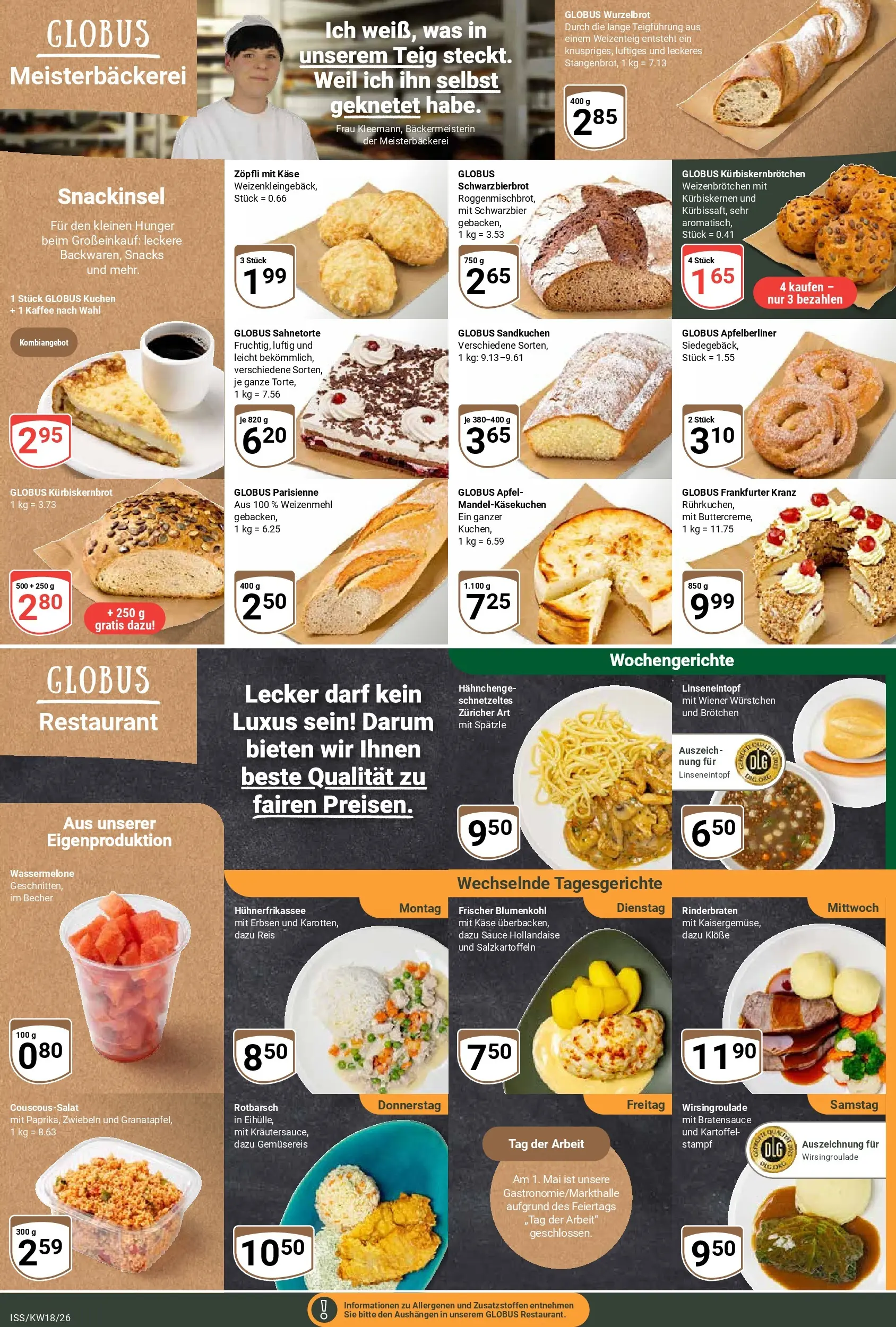 Globus Prospekt Isserstedt	 (ab 27.04.2026) » Angebote online | Seite: 12 | Produkte: Rinderbraten, Käse, Blumenkohl, Erbsen