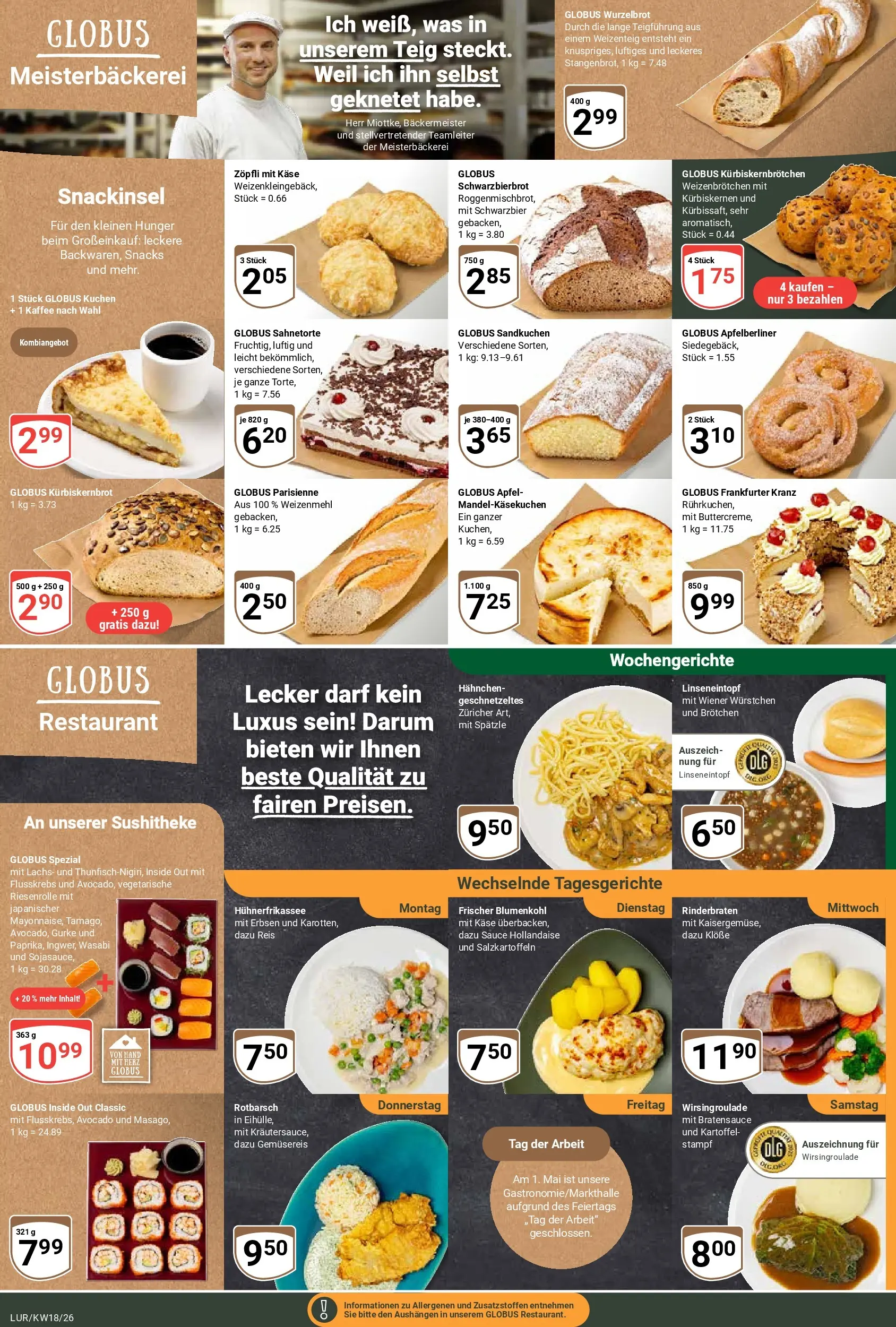 Globus Prospekt Hamburg	 (ab 27.04.2026) » Angebote online | Seite: 11 | Produkte: Rinderbraten, Wiener wurstchen, Reis, Erbsen