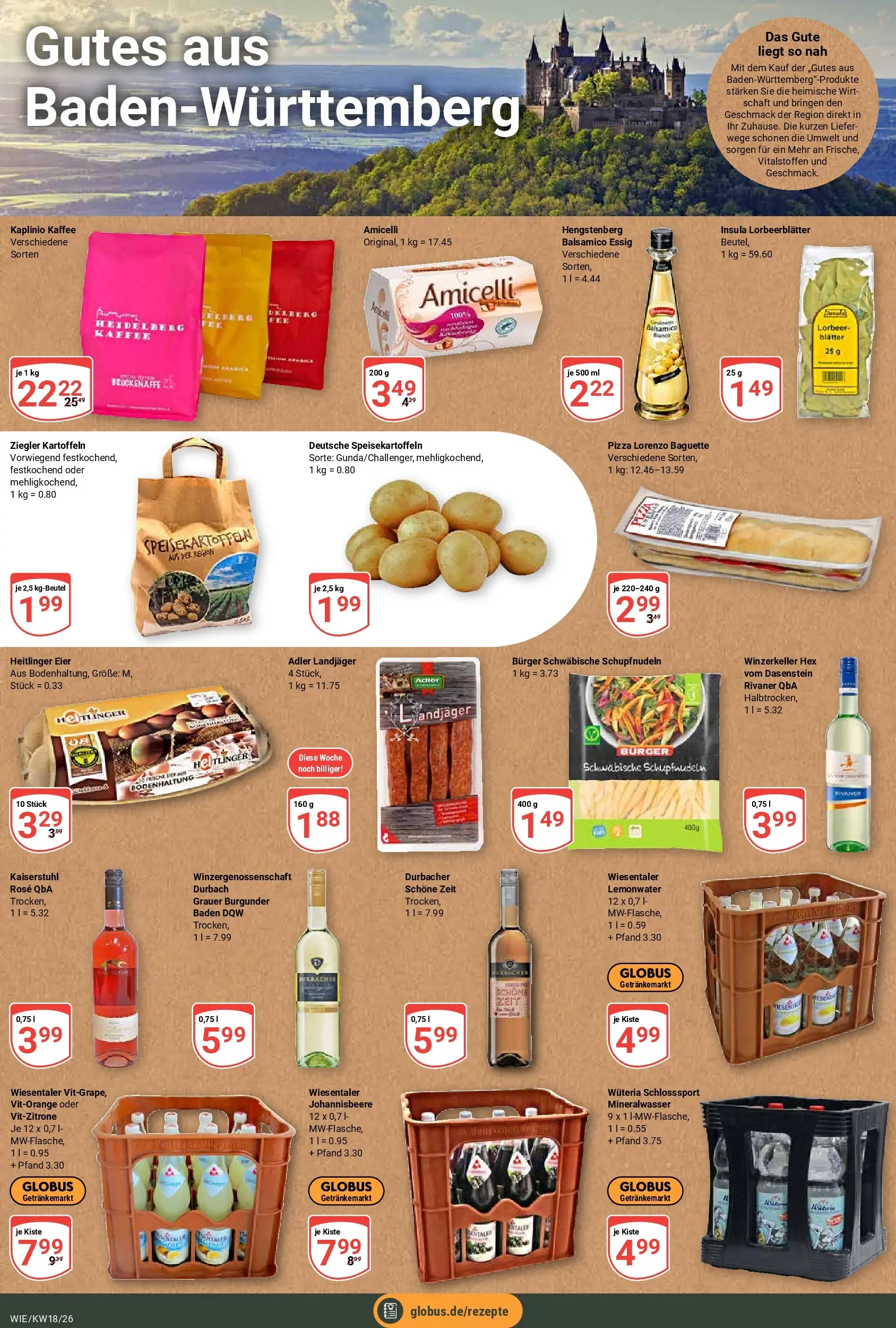 Globus Prospekt Waghäusel	 (ab 27.04.2026) » Angebote online | Seite: 19 | Produkte: Kaffee, Essig, Kartoffeln, Pizza