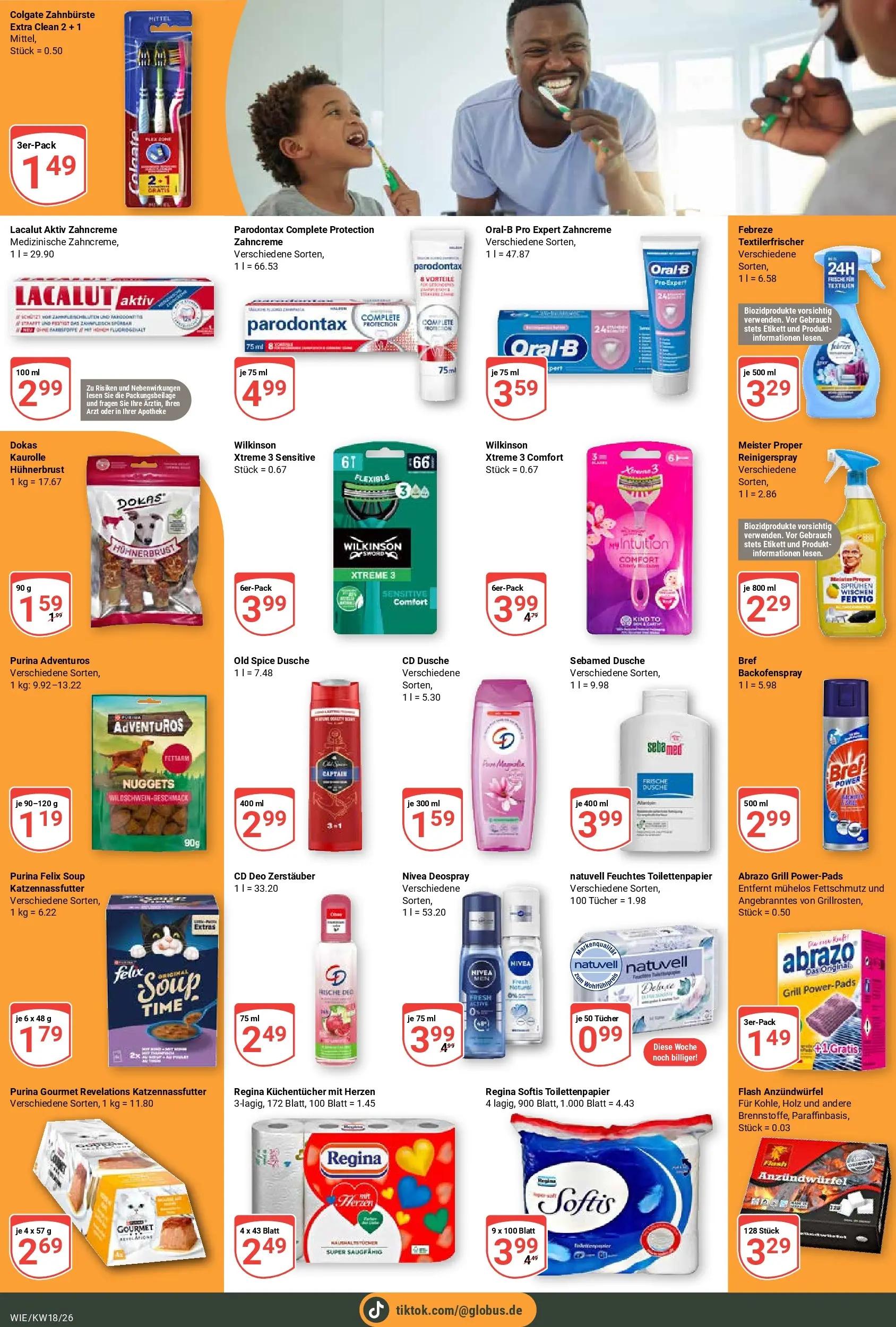 Globus Prospekt Waghäusel	 (ab 27.04.2026) » Angebote online | Seite: 23 | Produkte: Dusche, Zahnbürste, Deospray, Toilettenpapier