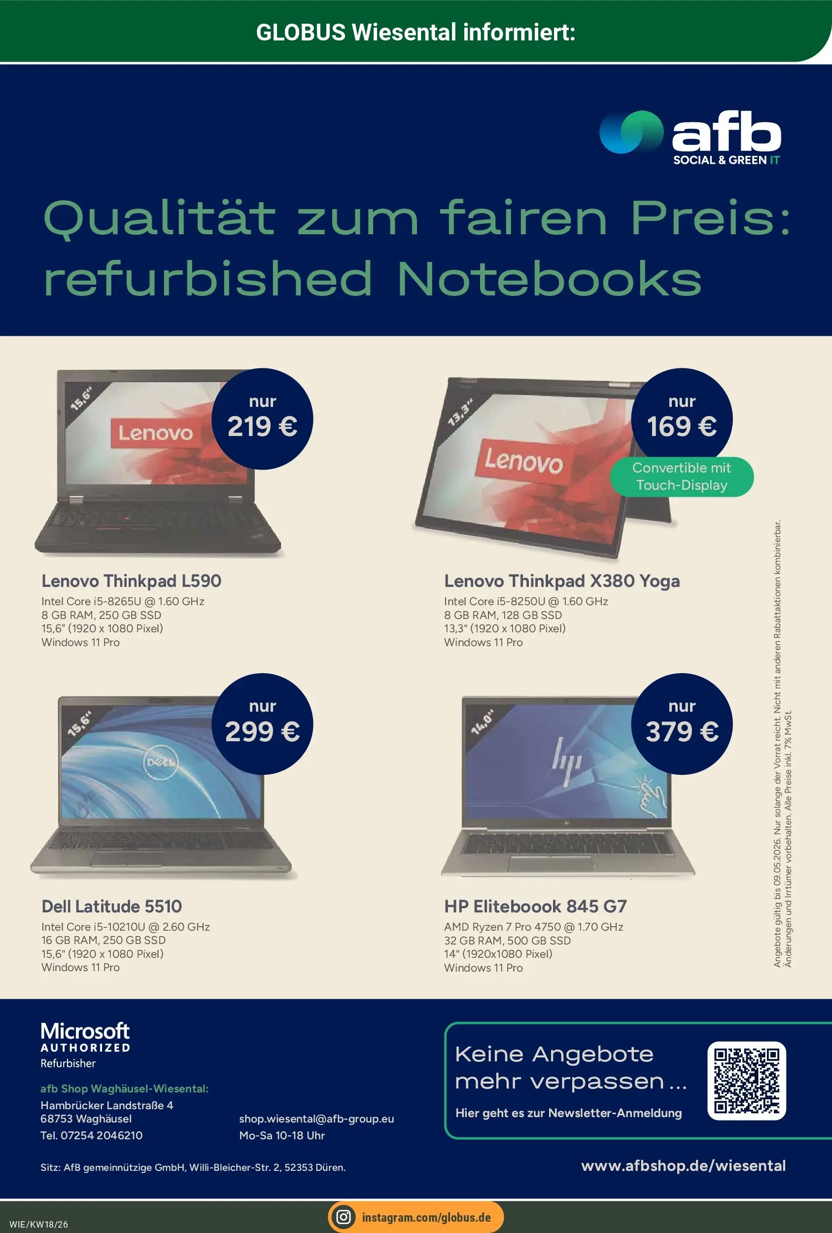 Globus Prospekt Waghäusel	 (ab 27.04.2026) » Angebote online | Seite: 29 | Produkte: Lenovo, HP, Uhr
