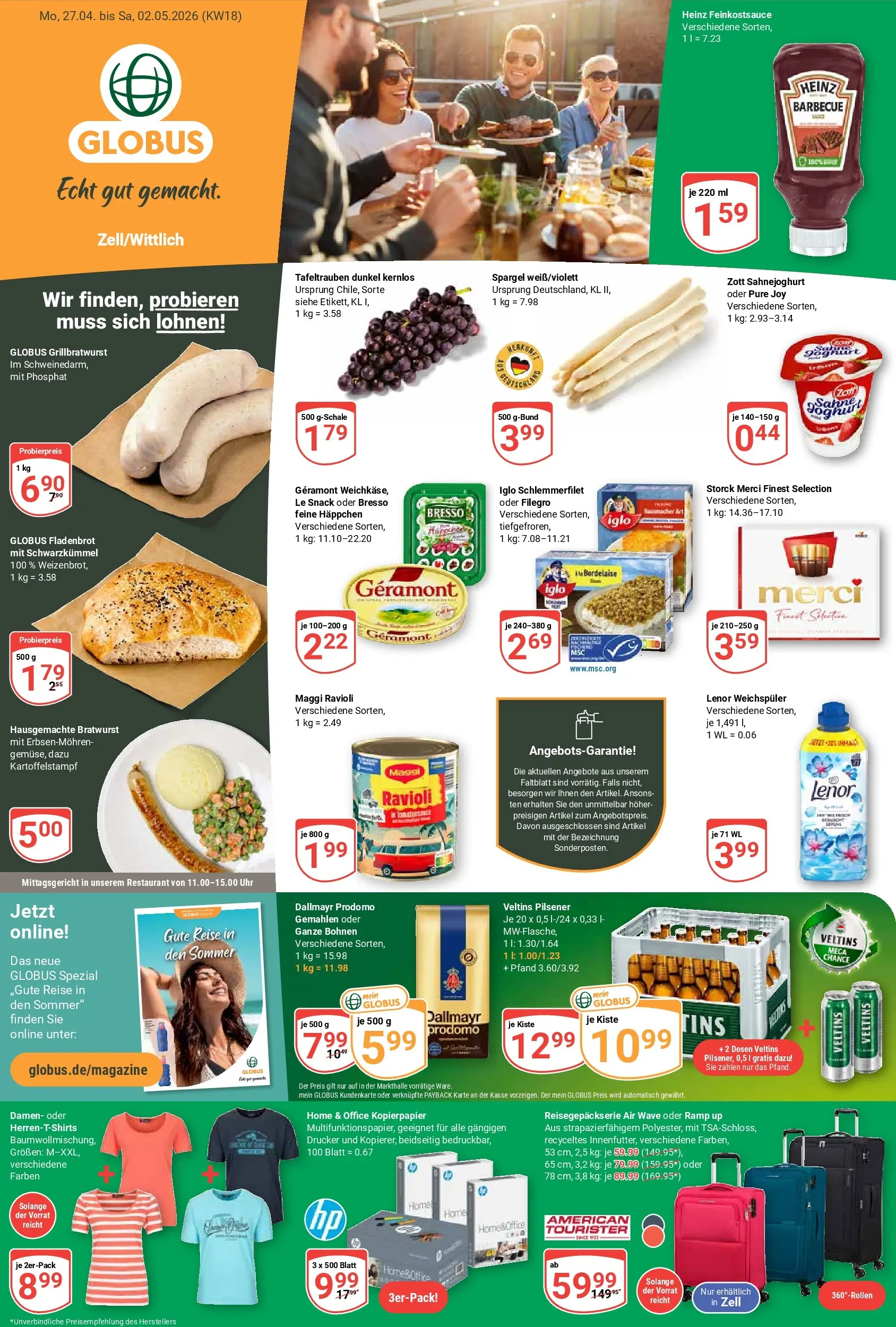 Globus Prospekt Wittlich	 (ab 27.04.2026) » Angebote online | Seite: 6 | Produkte: Bresso, Weichspüler, Dallmayr prodomo, Drucker