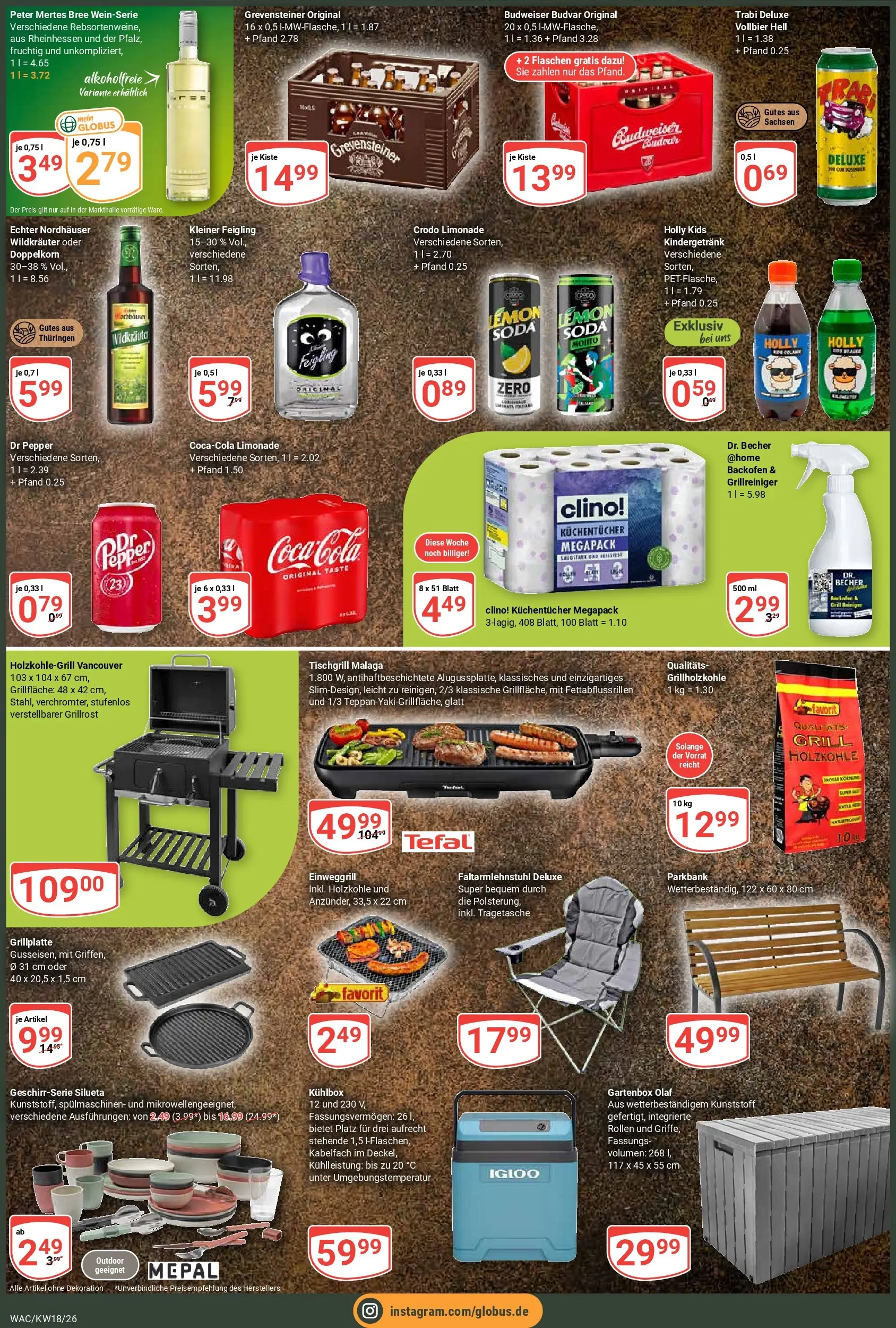 Globus Prospekt Markkleeberg	 (ab 27.04.2026) » Angebote online | Seite: 4 | Produkte: Grill, Kleiner feigling, Backofen, Budweiser