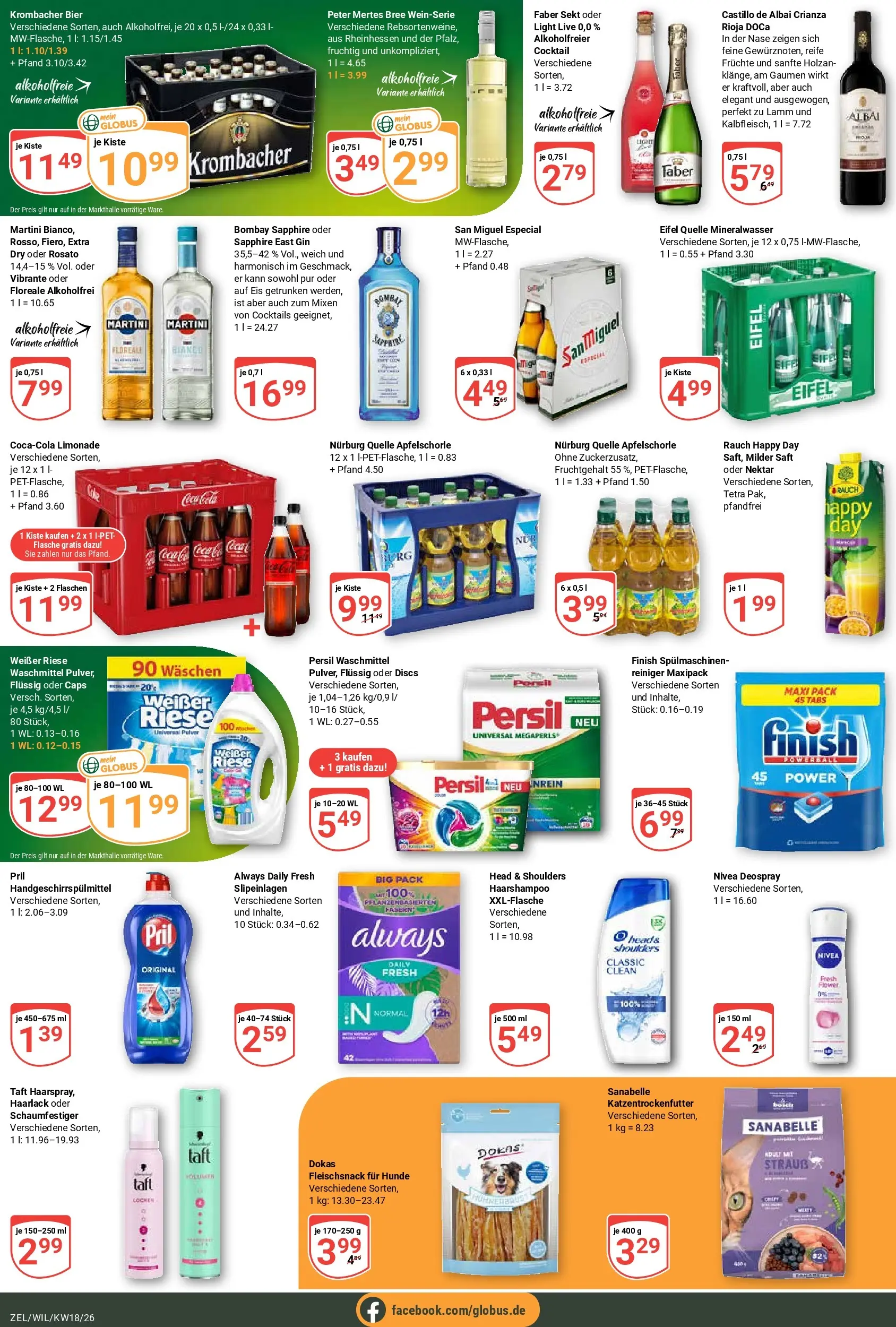 Globus Prospekt Wittlich	 (ab 27.04.2026) » Angebote online | Seite: 8 | Produkte: Martini, Mineralwasser, Saft, Persil