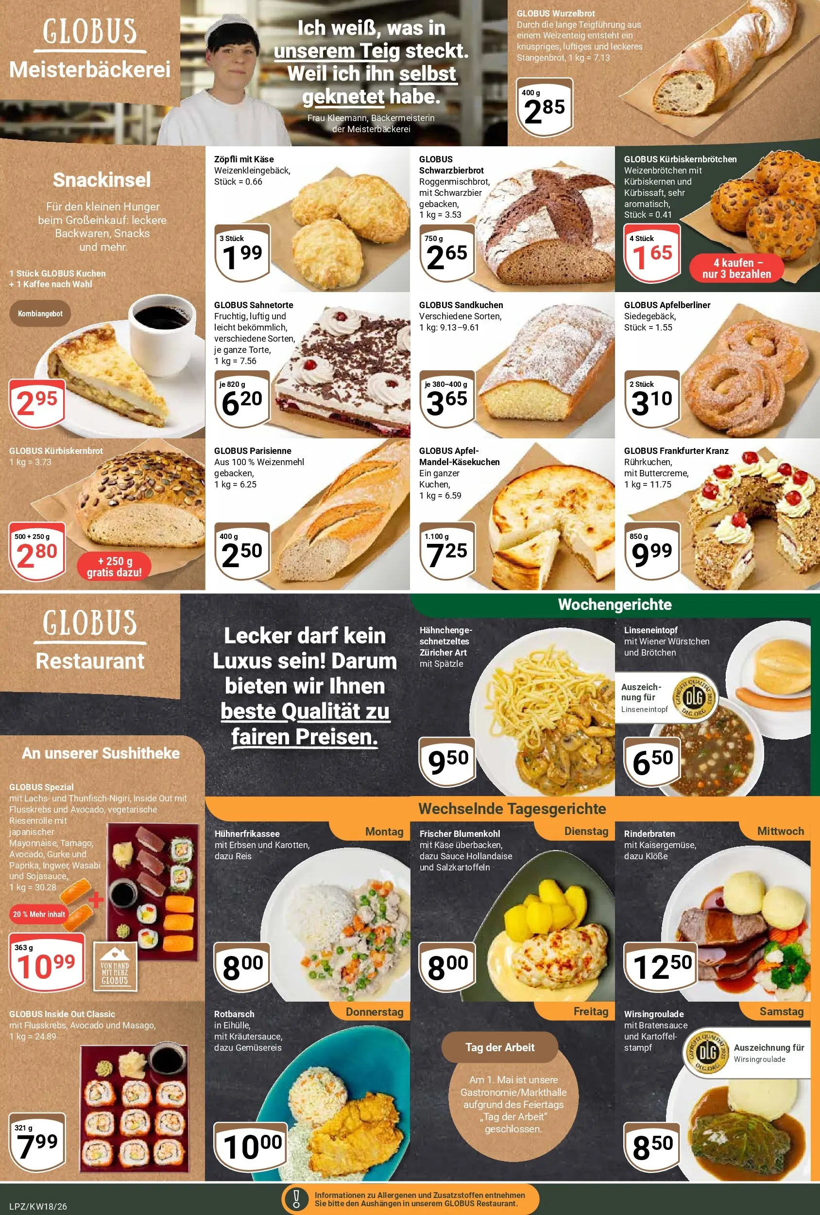 Globus Prospekt Leipzig	 (ab 27.04.2026) » Angebote online | Seite: 11 | Produkte: Rinderbraten, Avocado, Lachs, Kuchen