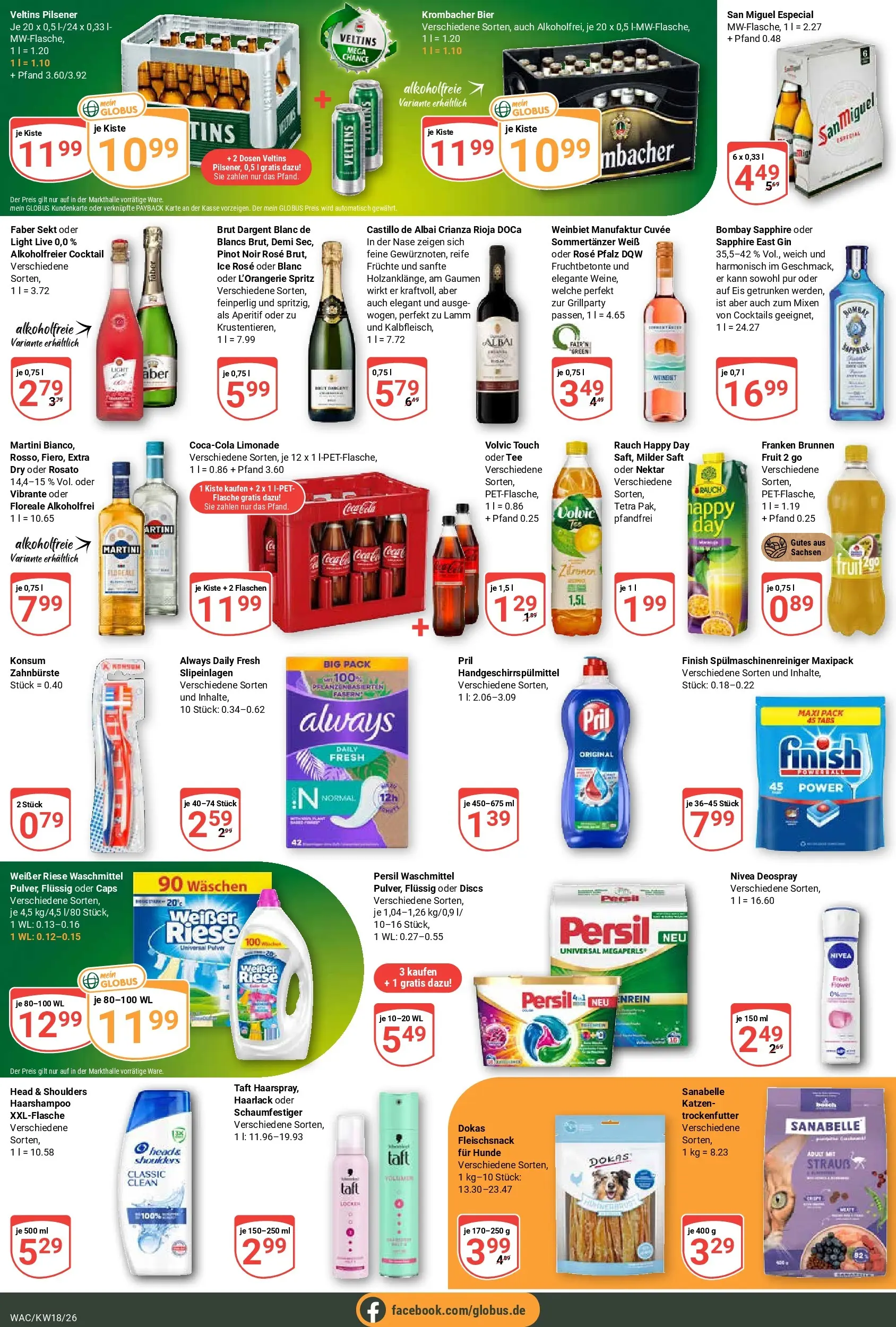 Globus Prospekt Markkleeberg	 (ab 27.04.2026) » Angebote online | Seite: 8 | Produkte: Head & shoulders, Waschmittel, Krombacher, Saft