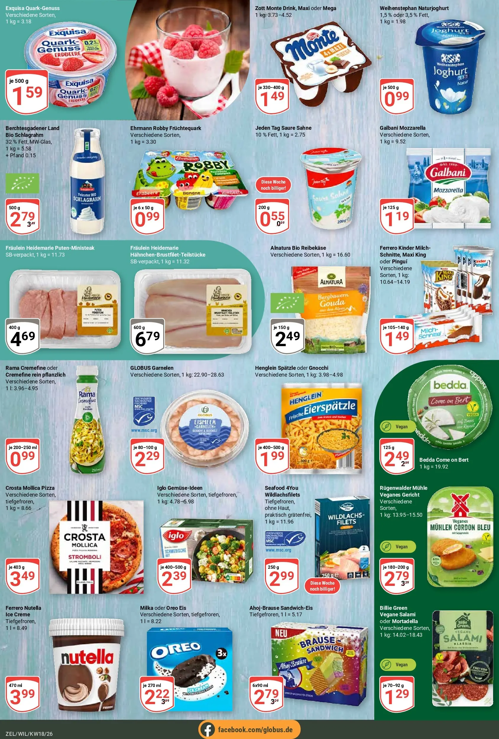 Globus Prospekt Wittlich	 (ab 27.04.2026) » Angebote online | Seite: 13 | Produkte: Mozzarella, Rama cremefine, Reibekase, Sahne
