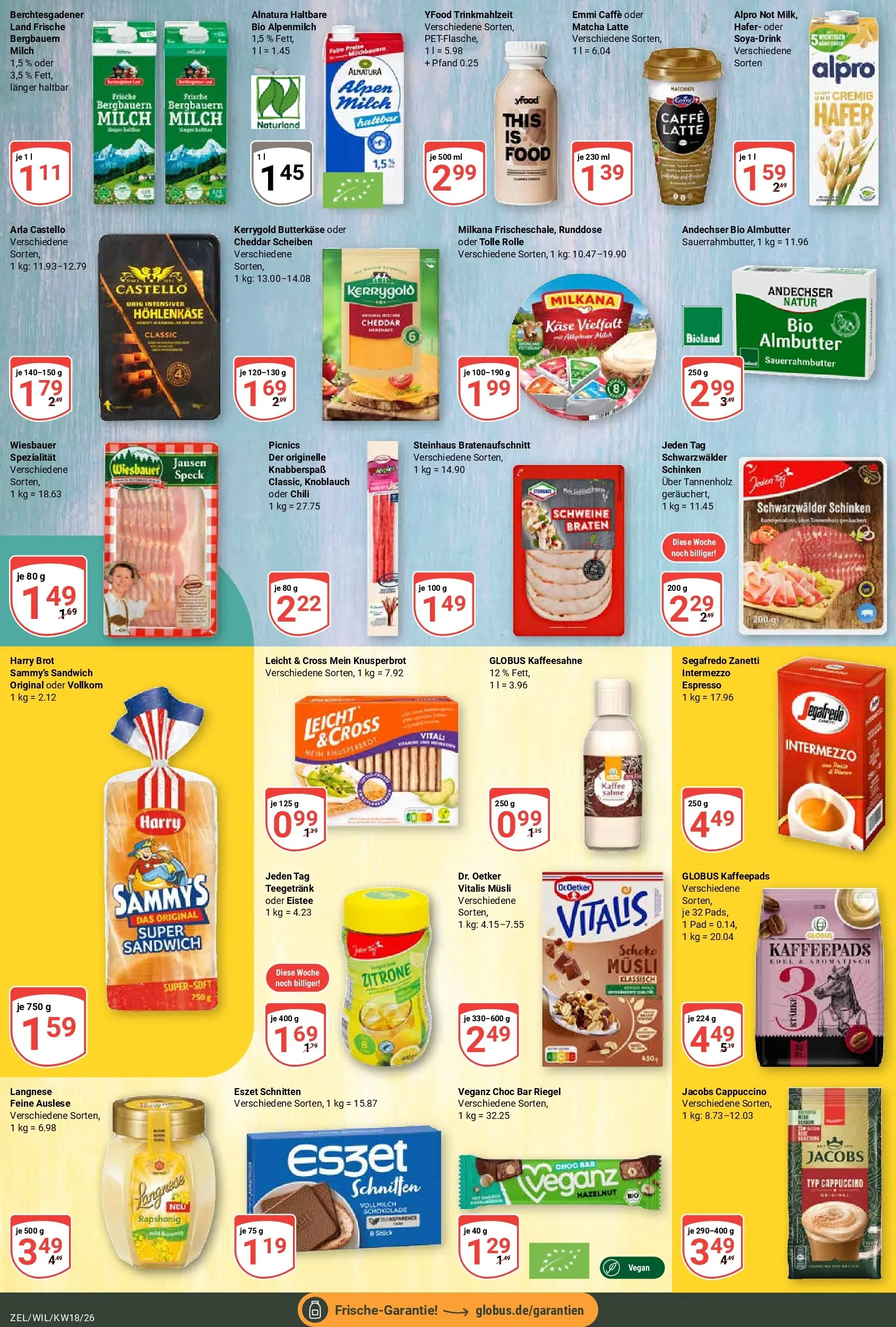 Globus Prospekt Wittlich	 (ab 27.04.2026) » Angebote online | Seite: 15 | Produkte: Milch, YFood, Alpro, Brot