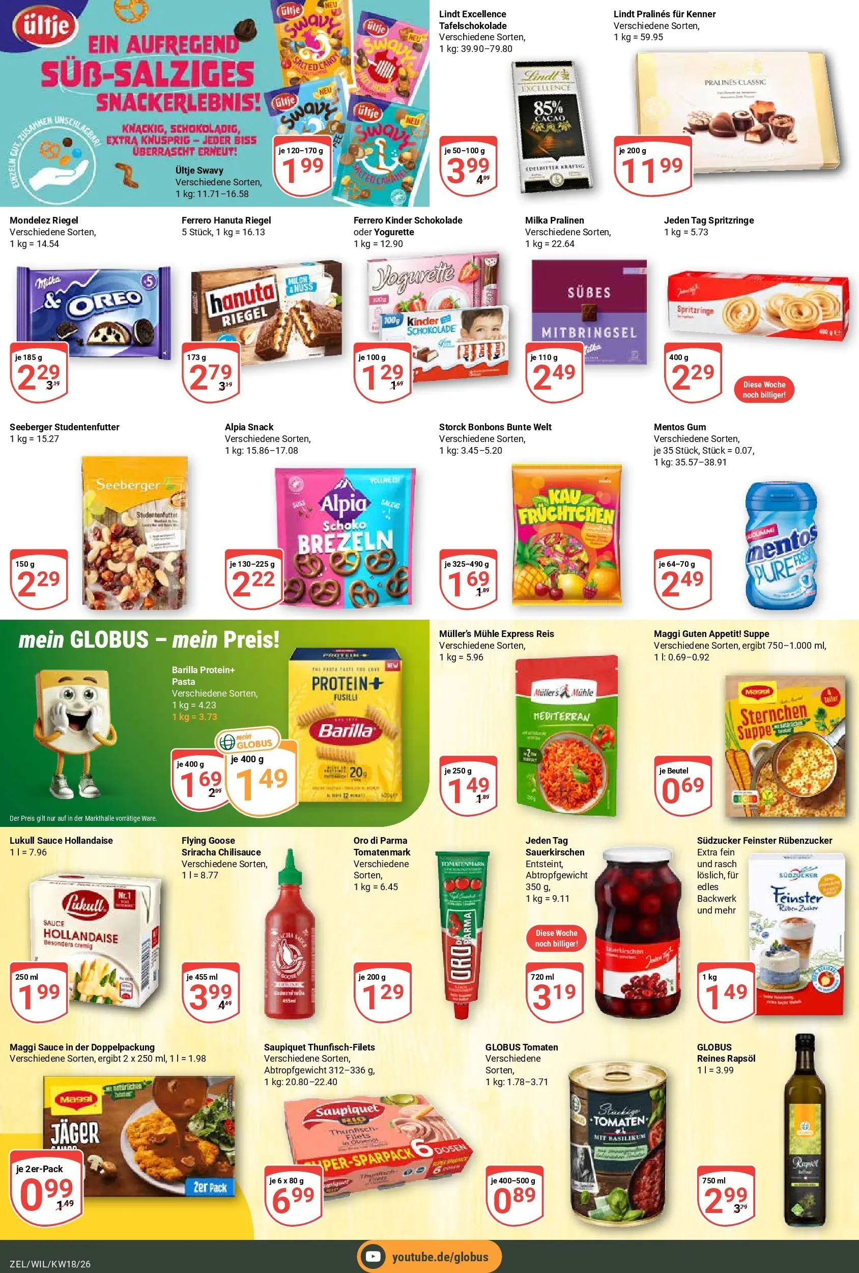 Globus Prospekt Wittlich	 (ab 27.04.2026) » Angebote online | Seite: 16 | Produkte: Rapsöl, Zucker, Reis, Lindt