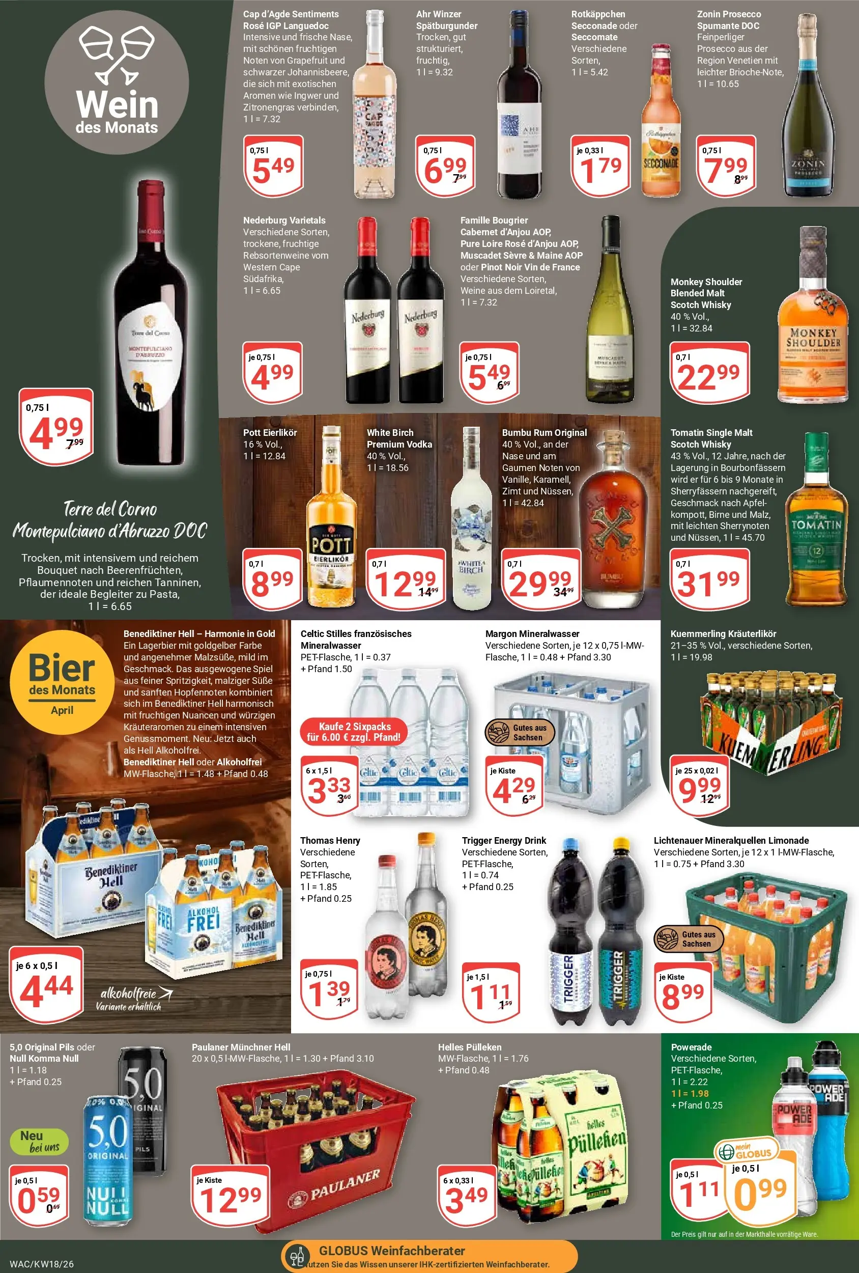 Globus Prospekt Markkleeberg	 (ab 27.04.2026) » Angebote online | Seite: 18 | Produkte: Rum, Mineralwasser, Powerade, Rotkäppchen