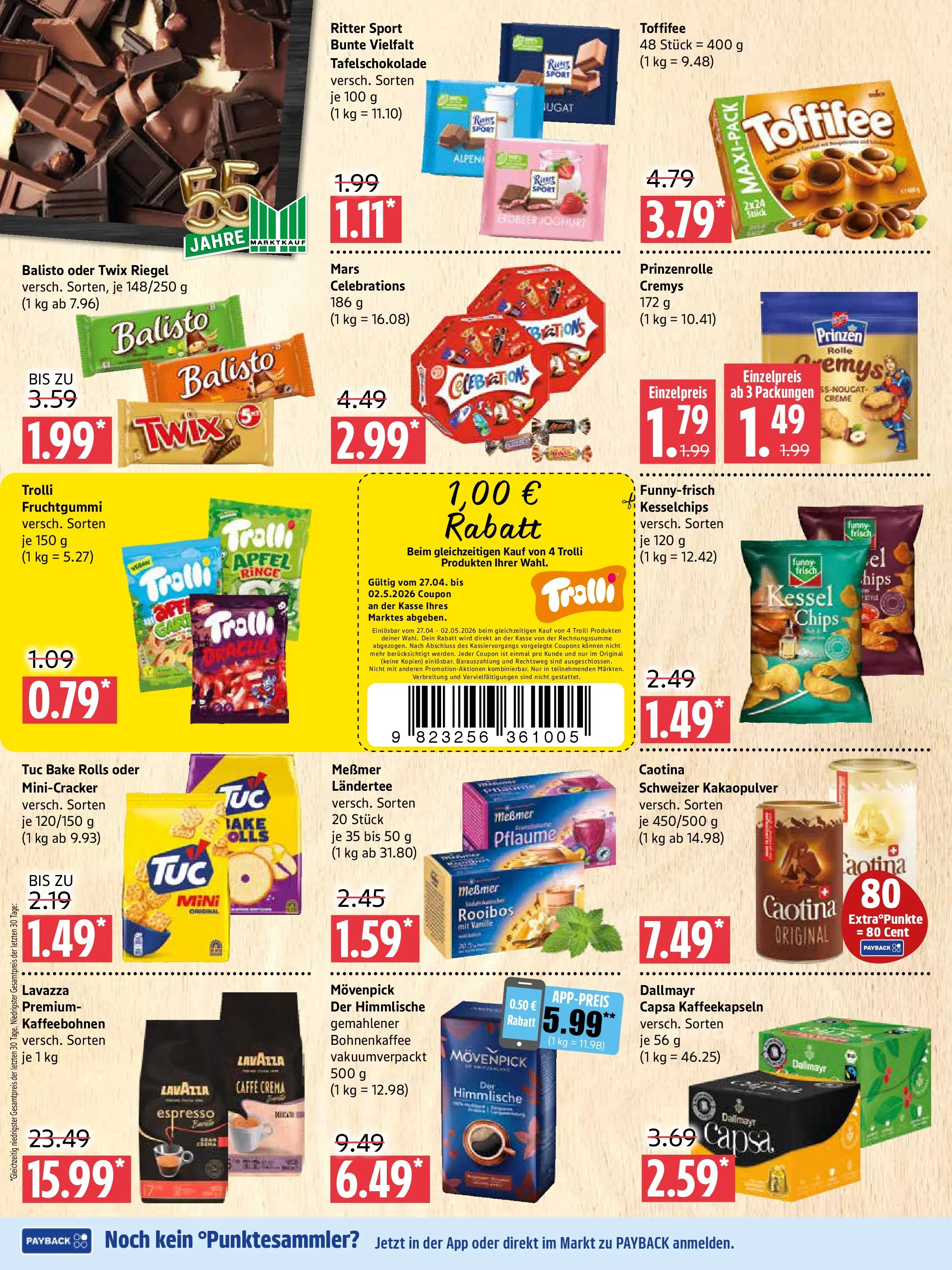 Marktkauf Prospekt Prenzlau (ab 27.04.2026) » Angebote online | Seite: 6 | Produkte: Messmer, Mars, Twix, Toffifee