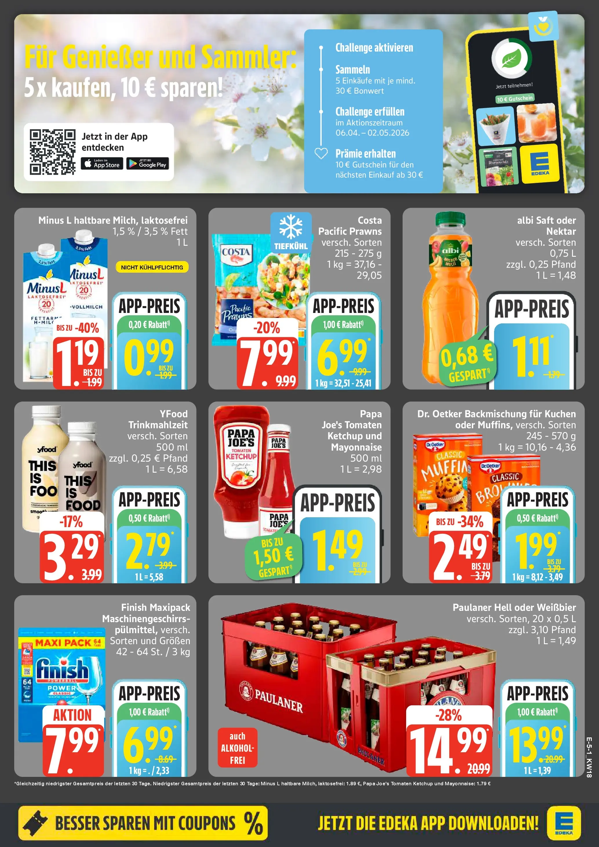 Edeka prospekt Großenwiehe	 (ab 27.04.2026) » Angebote Online | Seite: 5 | Produkte: Finish, Mayonnaise, Saft, Paulaner