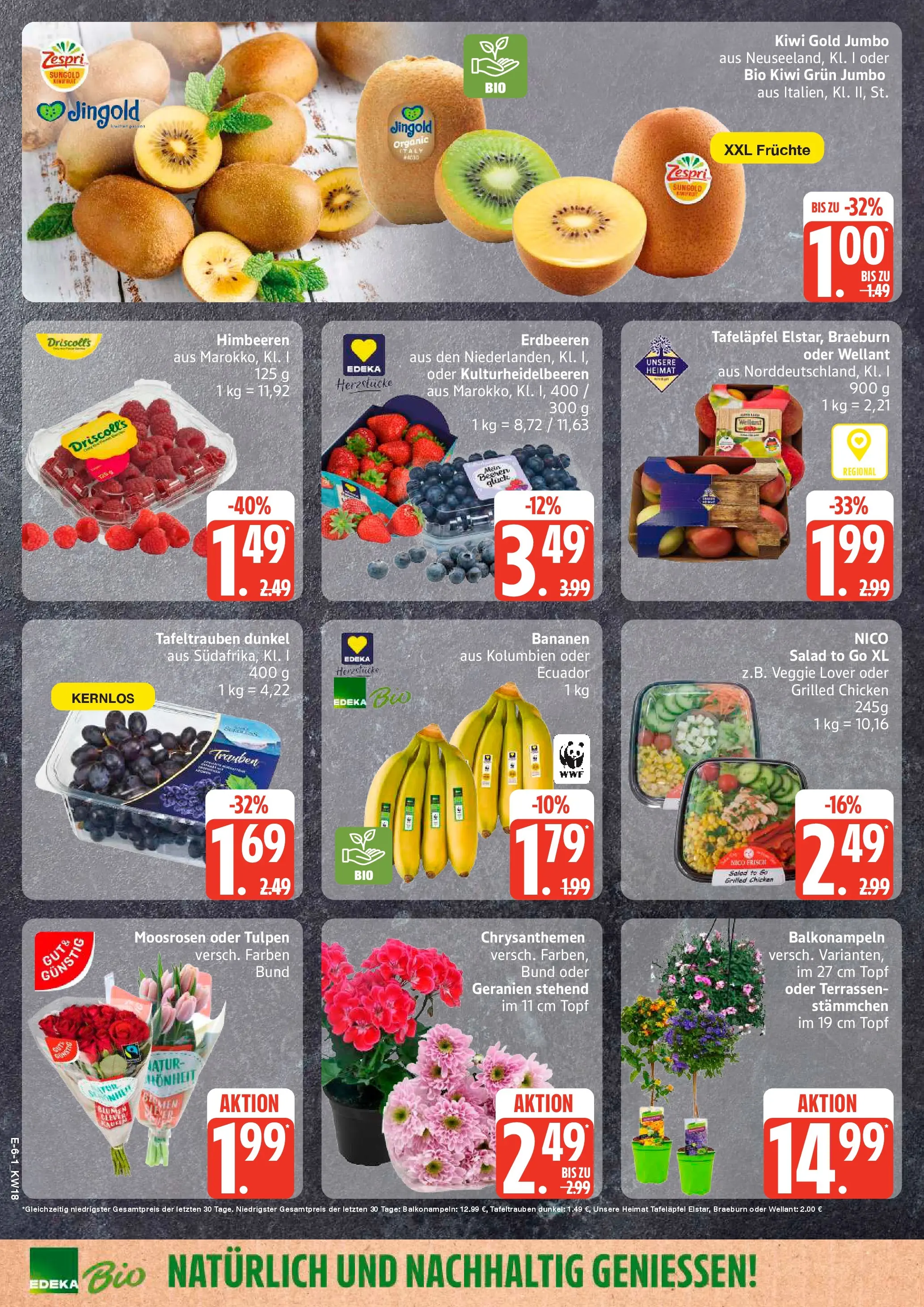 Edeka prospekt Großenwiehe	 (ab 27.04.2026) » Angebote Online | Seite: 6 | Produkte: Trauben, Geranien, Erdbeeren, Kiwi