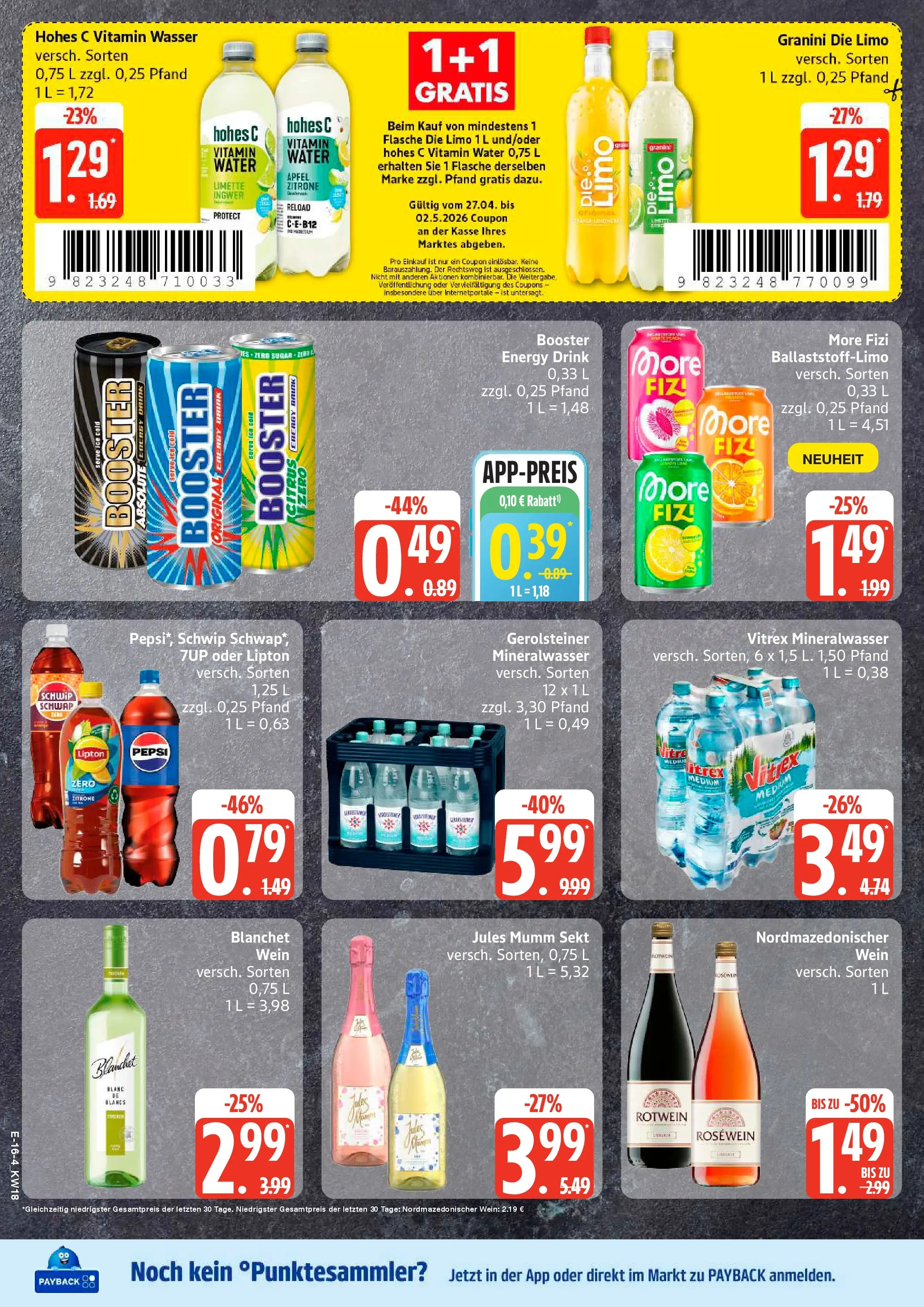 Edeka prospekt Rostock	 (ab 27.04.2026) » Angebote Online | Seite: 19 | Produkte: Sekt, Limonade, Mineralwasser, Hohes c