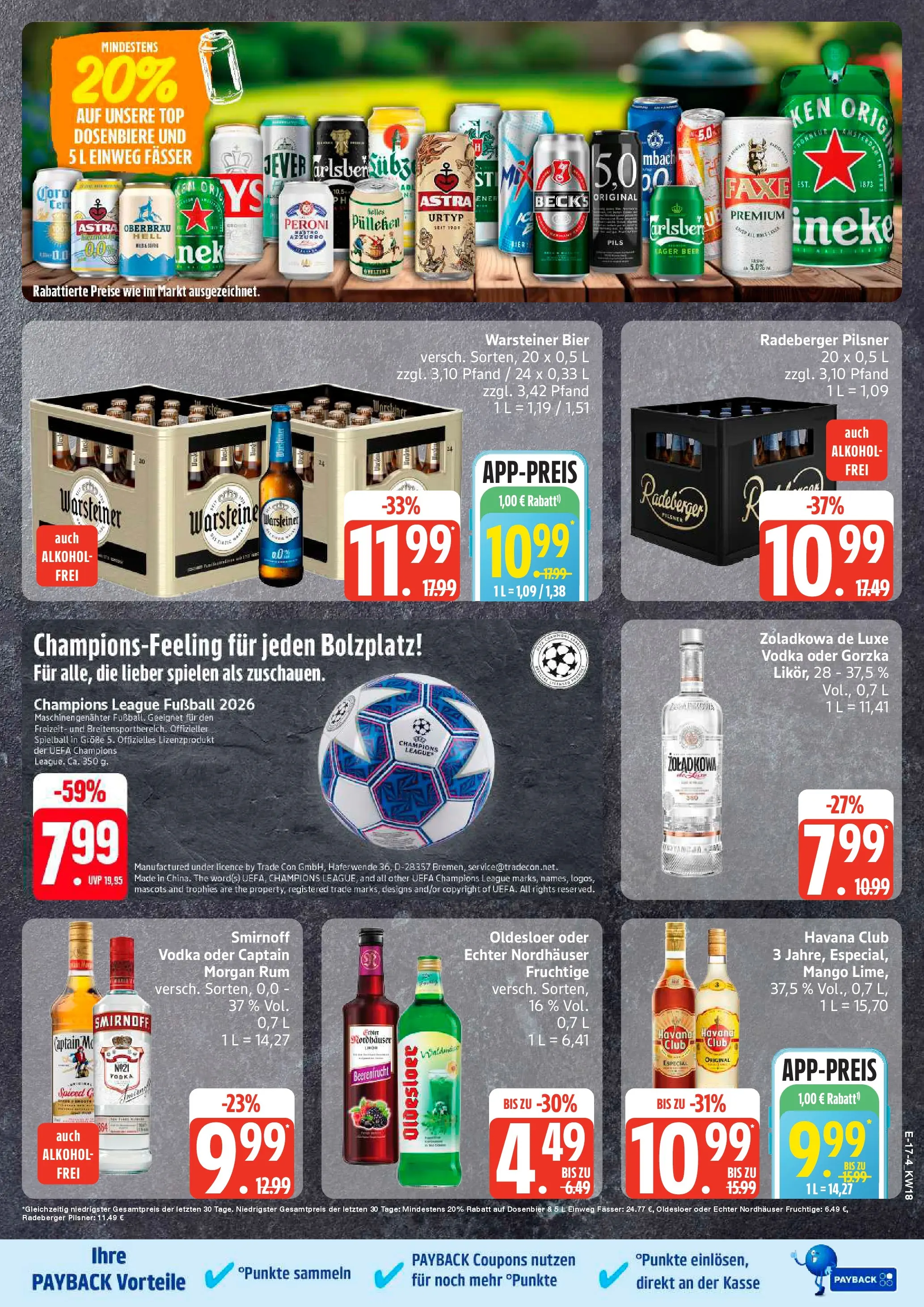 Edeka prospekt Rostock	 (ab 27.04.2026) » Angebote Online | Seite: 20 | Produkte: Pils, Astra, Mango, Vodka