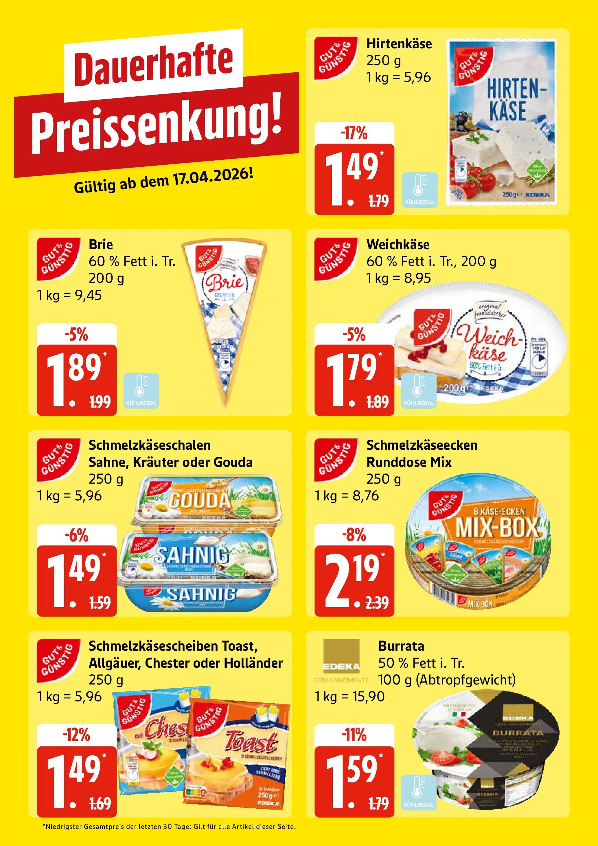 Edeka prospekt Großenwiehe	 (ab 27.04.2026) » Angebote Online | Seite: 27 | Produkte: Käse, Toast, Gouda, Burrata