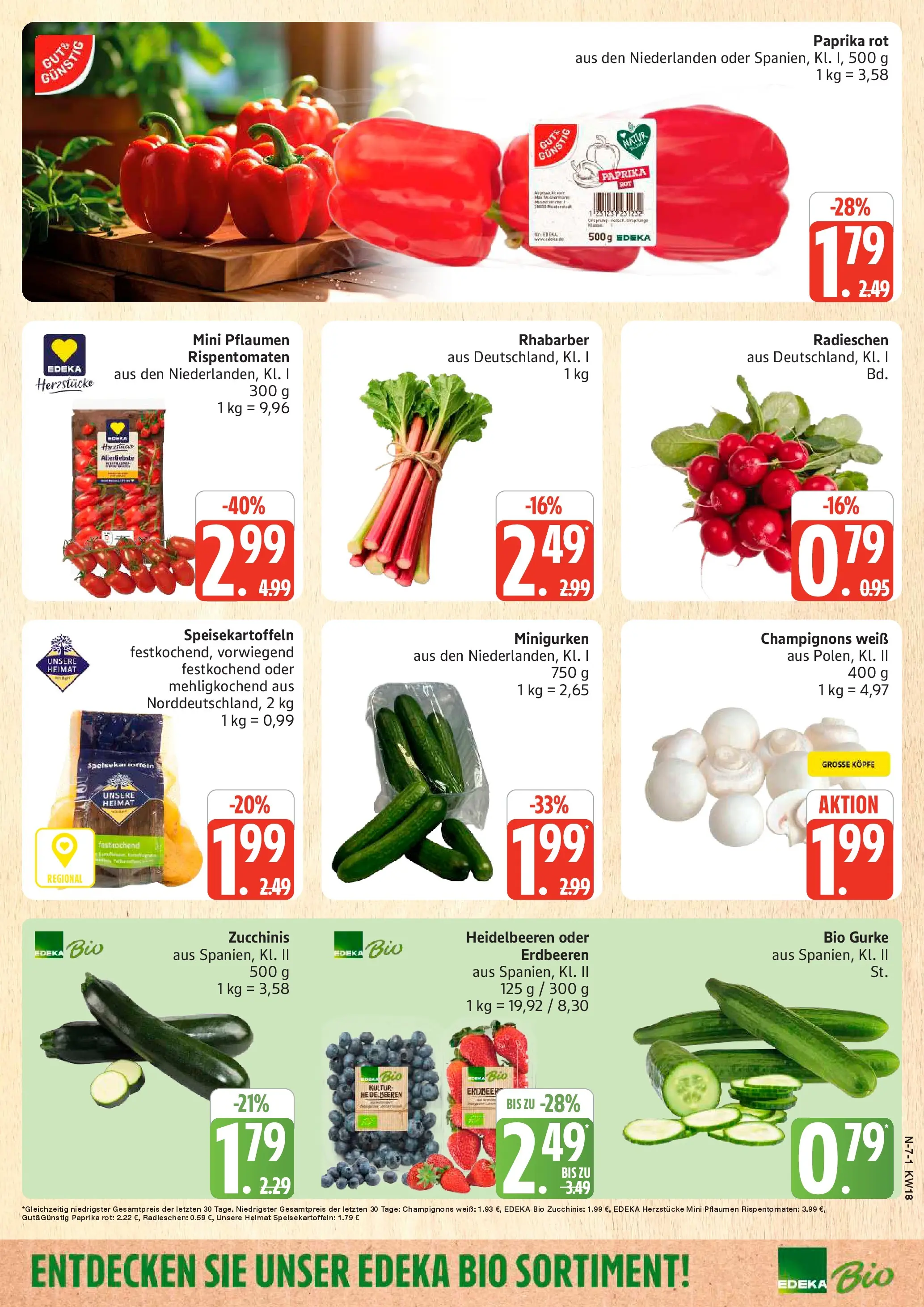 Edeka prospekt Rostock	 (ab 27.04.2026) » Angebote Online | Seite: 7 | Produkte: Pflaumen, Champignons, Paprika, Rhabarber