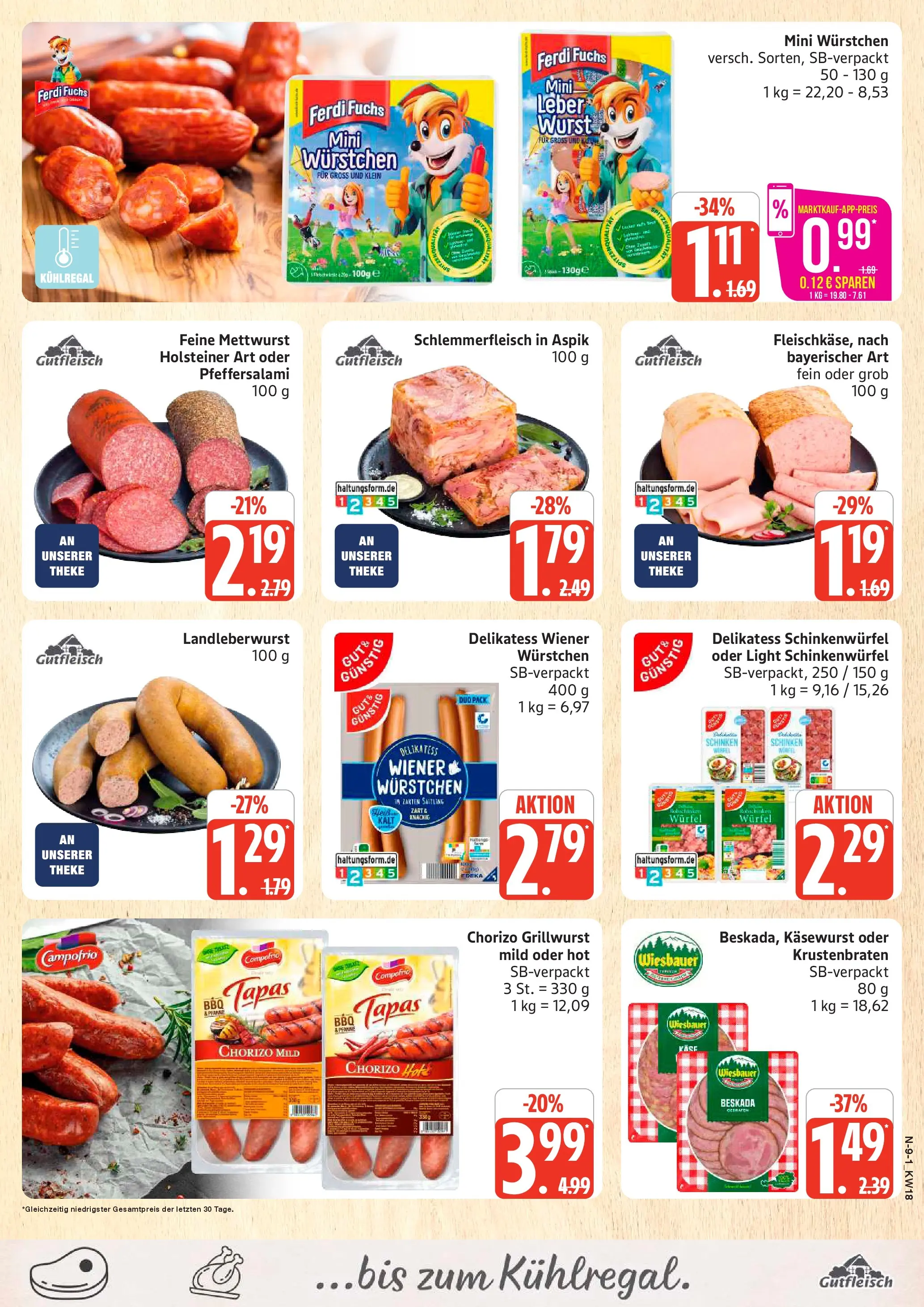 Angebote (ab 27.04.2026) » Angebote Online | Seite: 9 | Produkte: Wiener wurstchen, Theke, Krustenbraten, Wurst