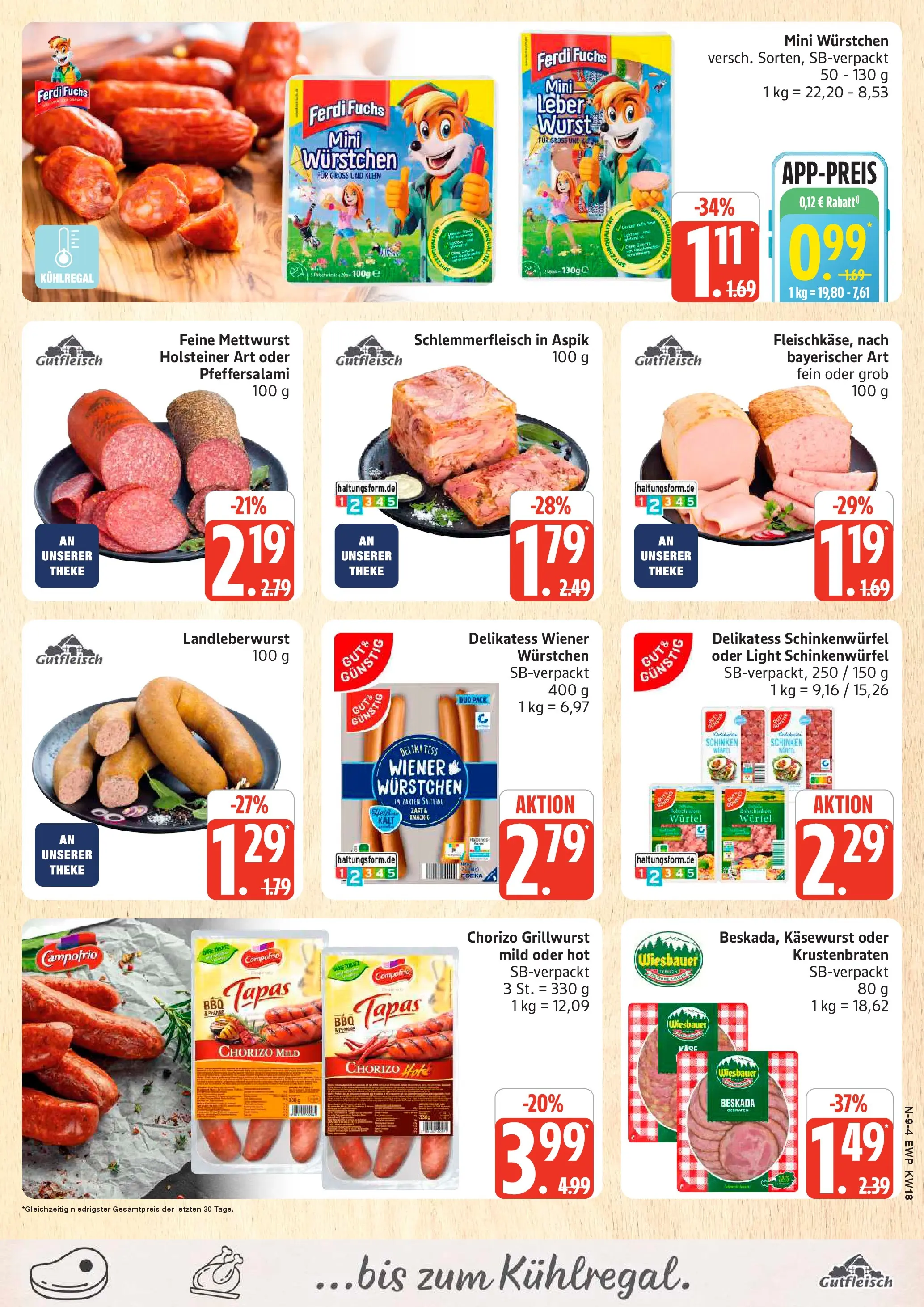 Edeka prospekt Rostock	 (ab 27.04.2026) » Angebote Online | Seite: 9 | Produkte: Wiener wurstchen, Käse, Theke, Wurst