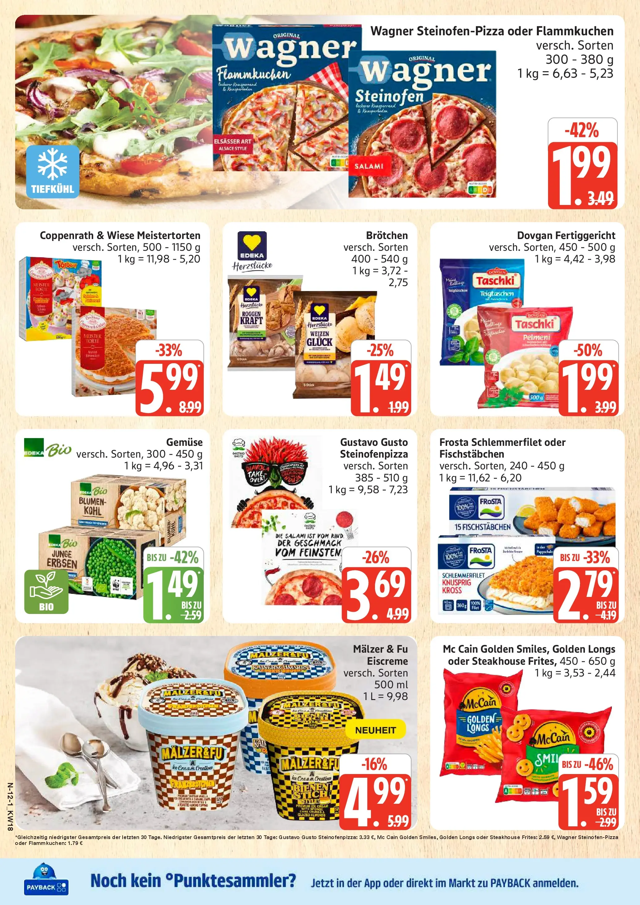 Edeka prospekt Rostock	 (ab 27.04.2026) » Angebote Online | Seite: 12 | Produkte: Blumen, McCain, Frosta, Salami