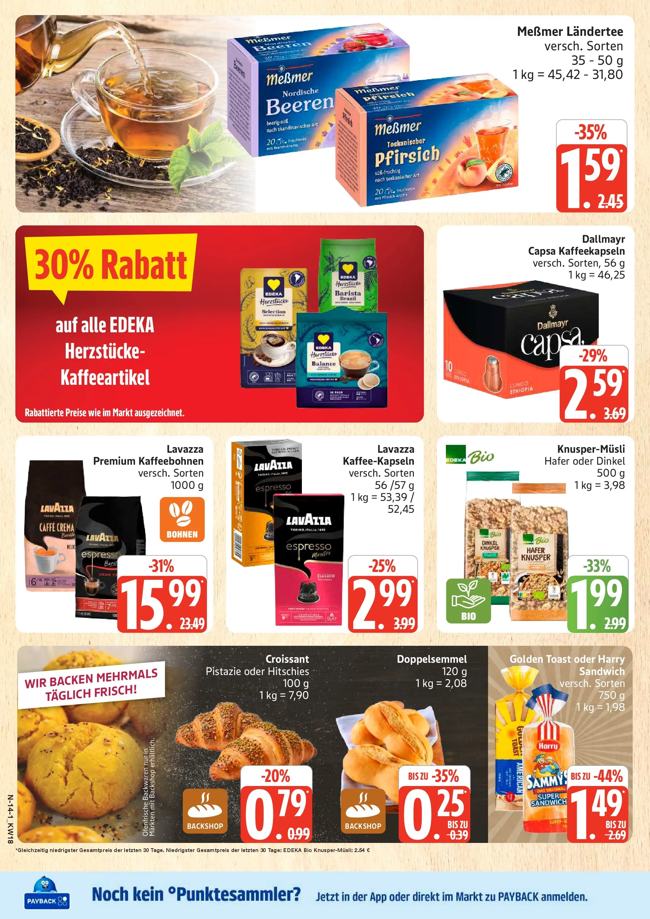 Edeka prospekt Rostock	 (ab 27.04.2026) » Angebote Online | Seite: 14 | Produkte: Toast, Messmer, Croissant, Dallmayr