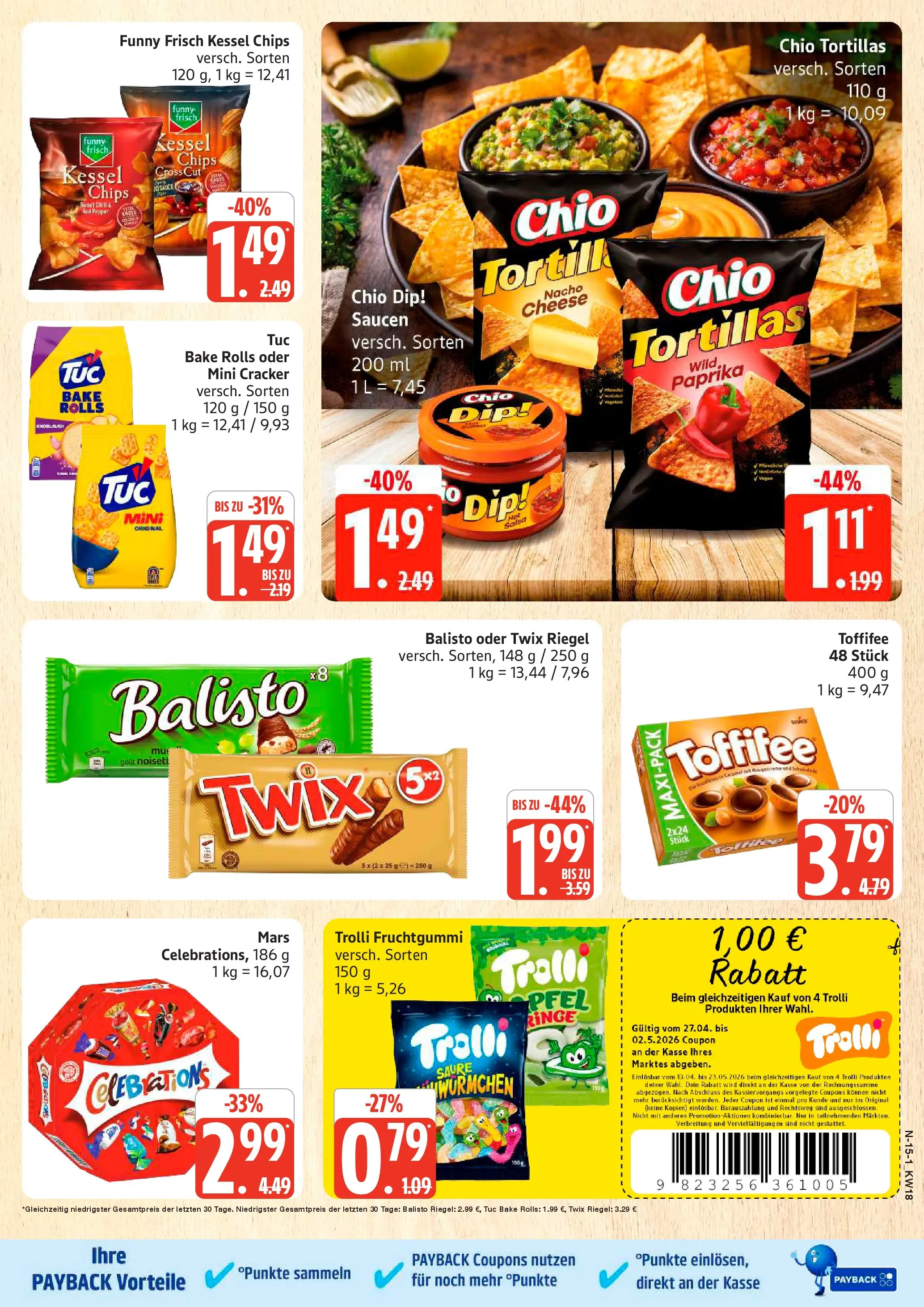 Edeka prospekt Rostock	 (ab 27.04.2026) » Angebote Online | Seite: 15 | Produkte: Schokolade, Celebrations, Paprika, Toffifee