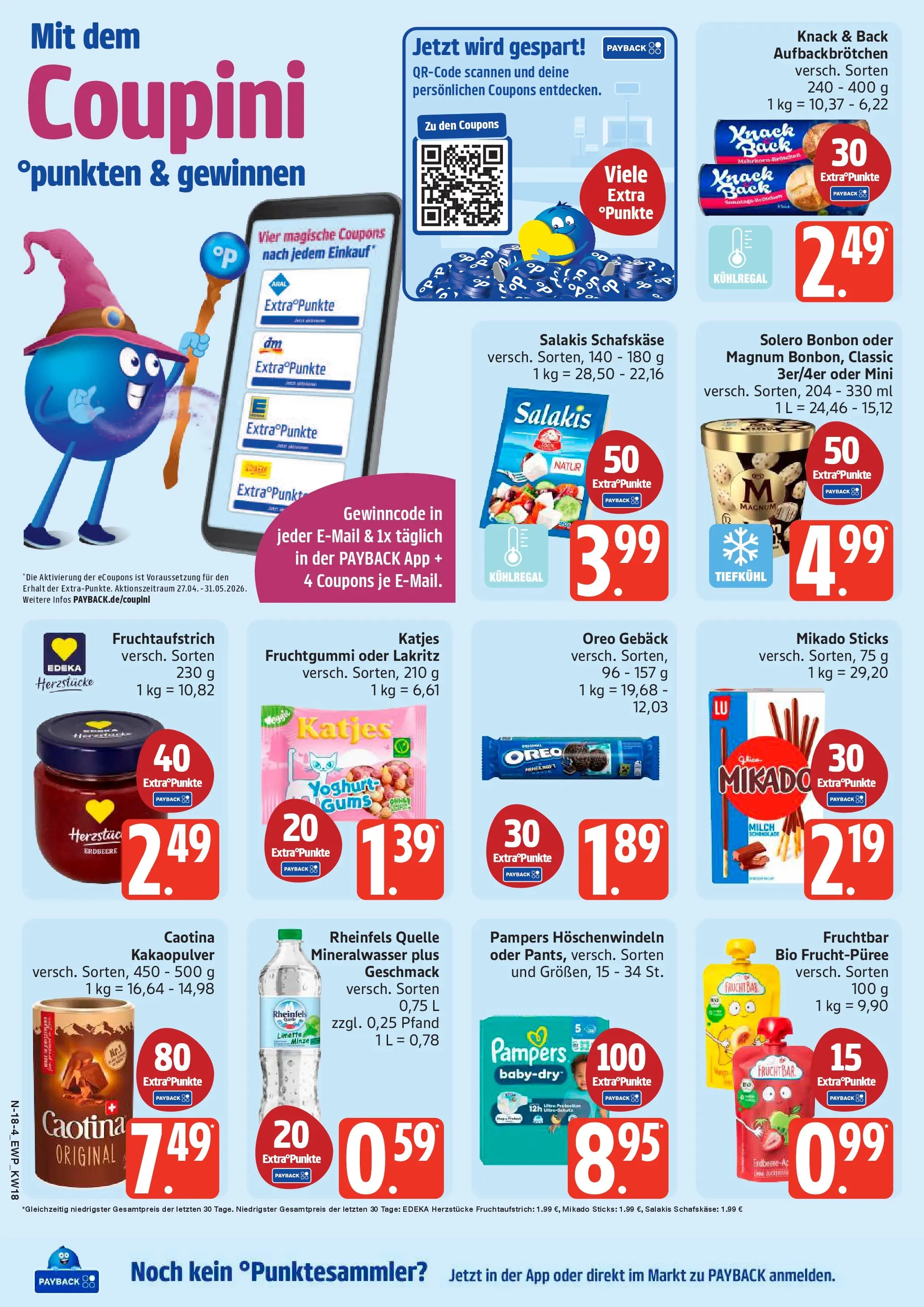 Edeka prospekt Rostock	 (ab 27.04.2026) » Angebote Online | Seite: 18 | Produkte: Milch, Salakis, Rheinfels quelle, Schafskase