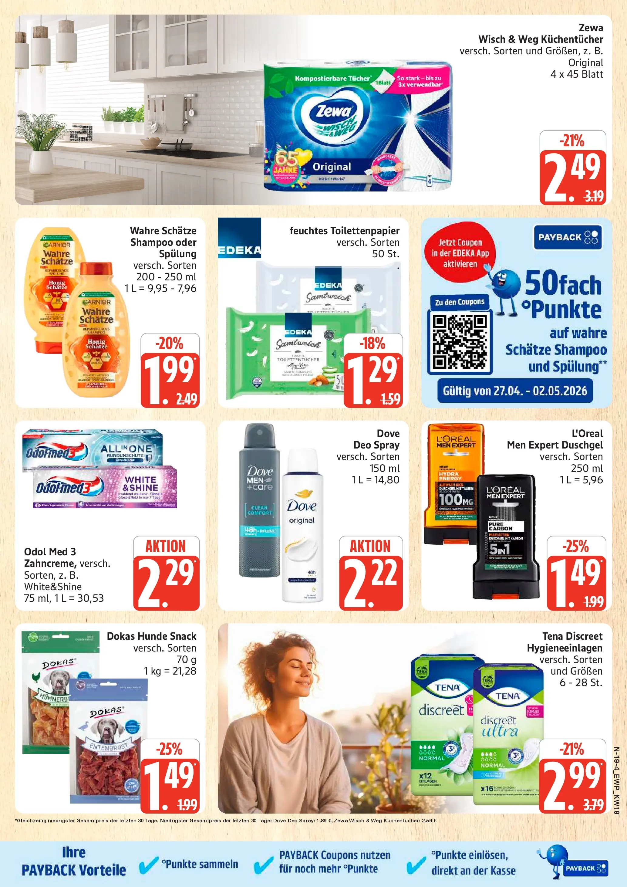 Edeka prospekt Rostock	 (ab 27.04.2026) » Angebote Online | Seite: 19 | Produkte: Energy, Zewa, Shampoo, Duschgel