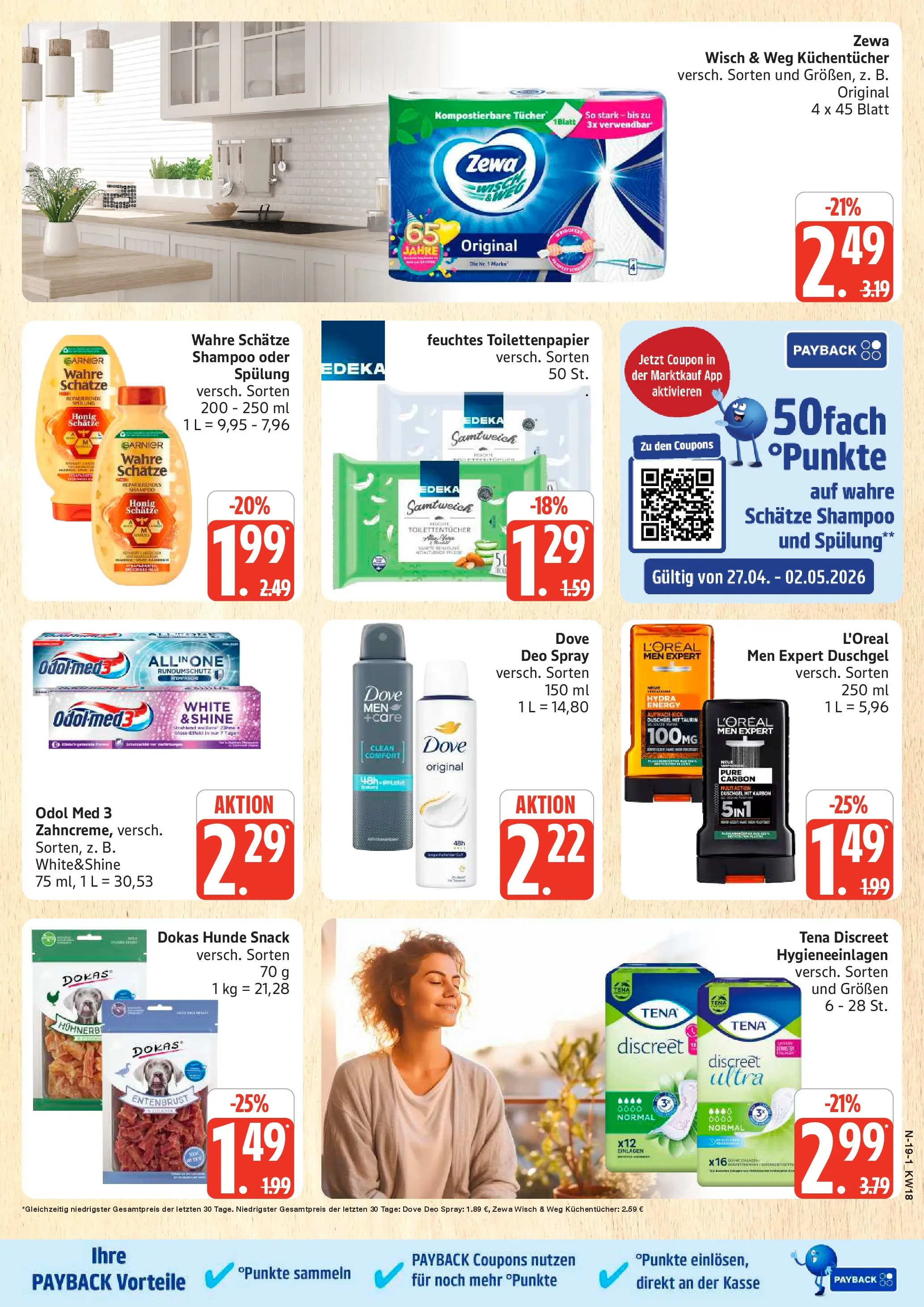 Angebote (ab 27.04.2026) » Angebote Online | Seite: 19 | Produkte: Zewa, Shampoo, Spülung, Feuchtes Toilettenpapier