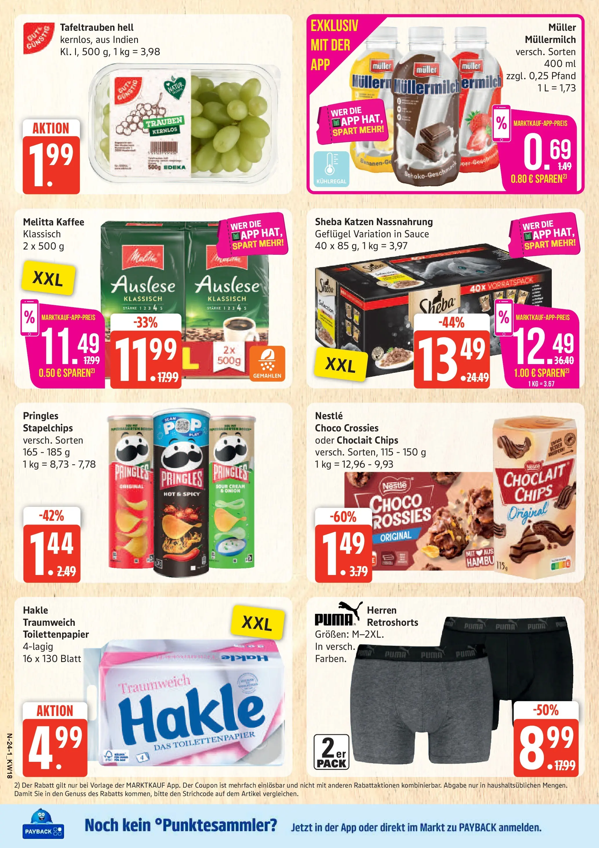 Angebote (ab 27.04.2026) » Angebote Online | Seite: 24 | Produkte: Melitta kaffee, Trauben, Pringles, Toilettenpapier