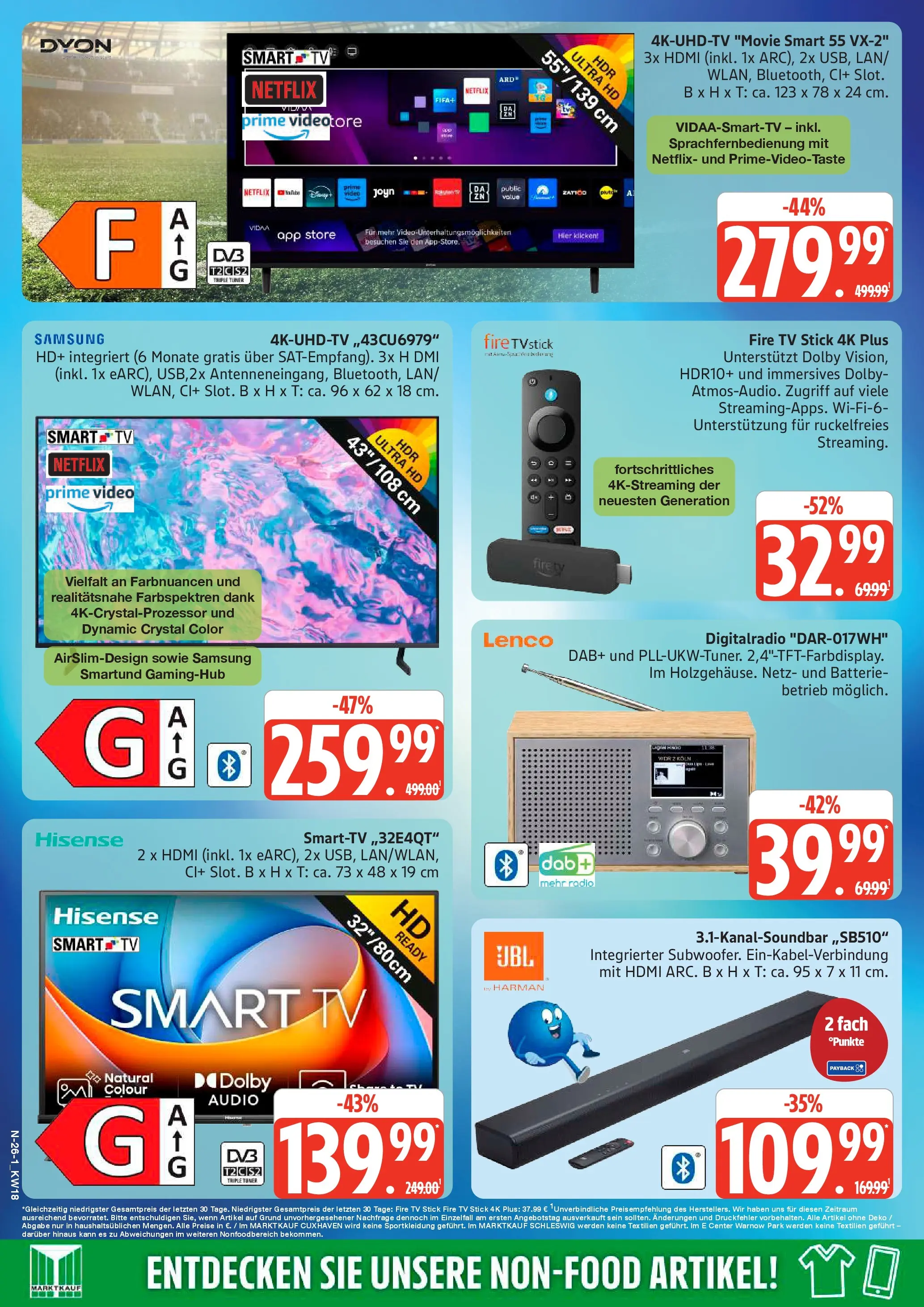 Edeka prospekt Rostock	 (ab 27.04.2026) » Angebote Online | Seite: 26 | Produkte: Hisense, Samsung, Soundbar, Radio