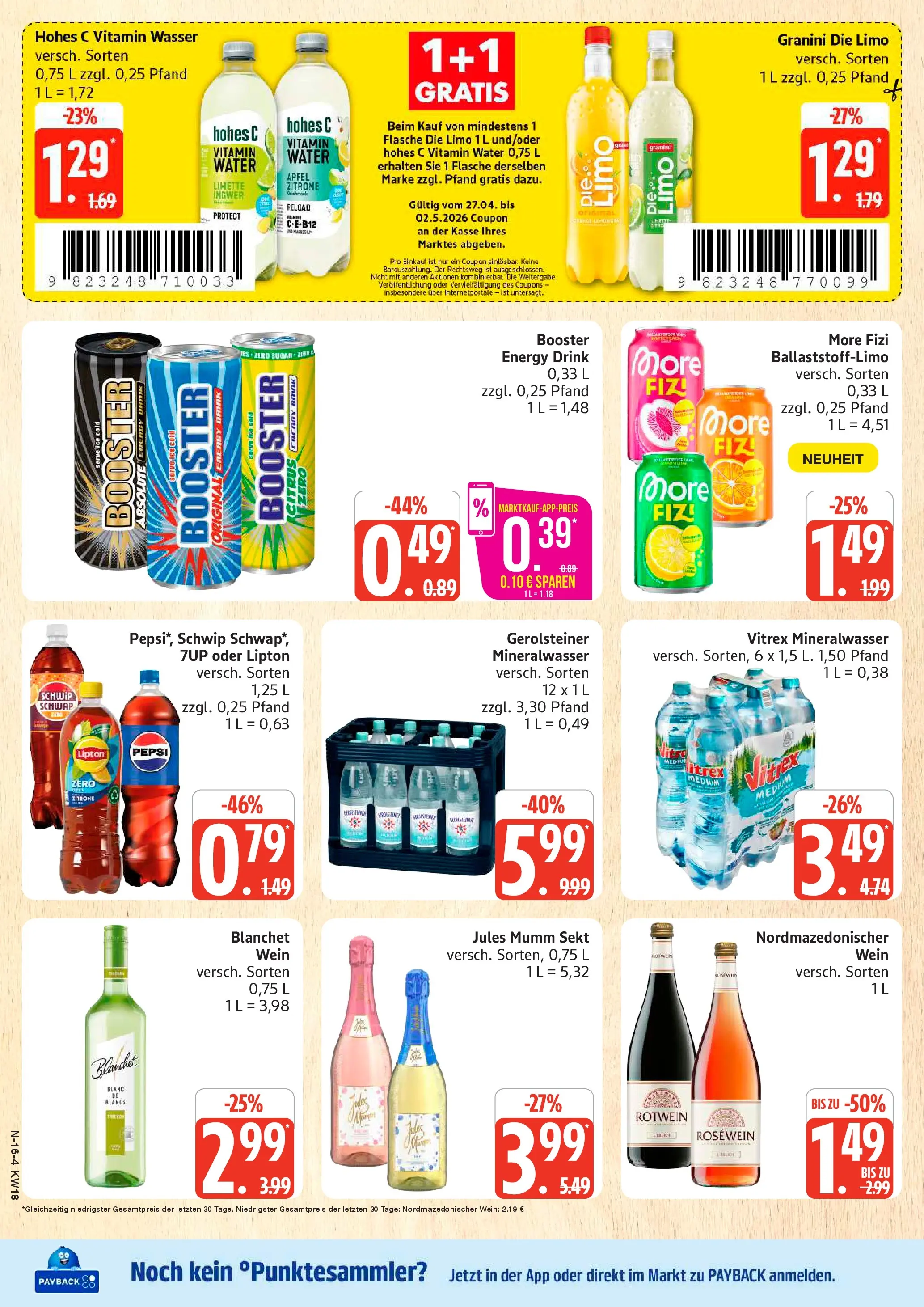 Angebote (ab 27.04.2026) » Angebote Online | Seite: 16 | Produkte: Zitrone, Hohes c, Wein, Gerolsteiner