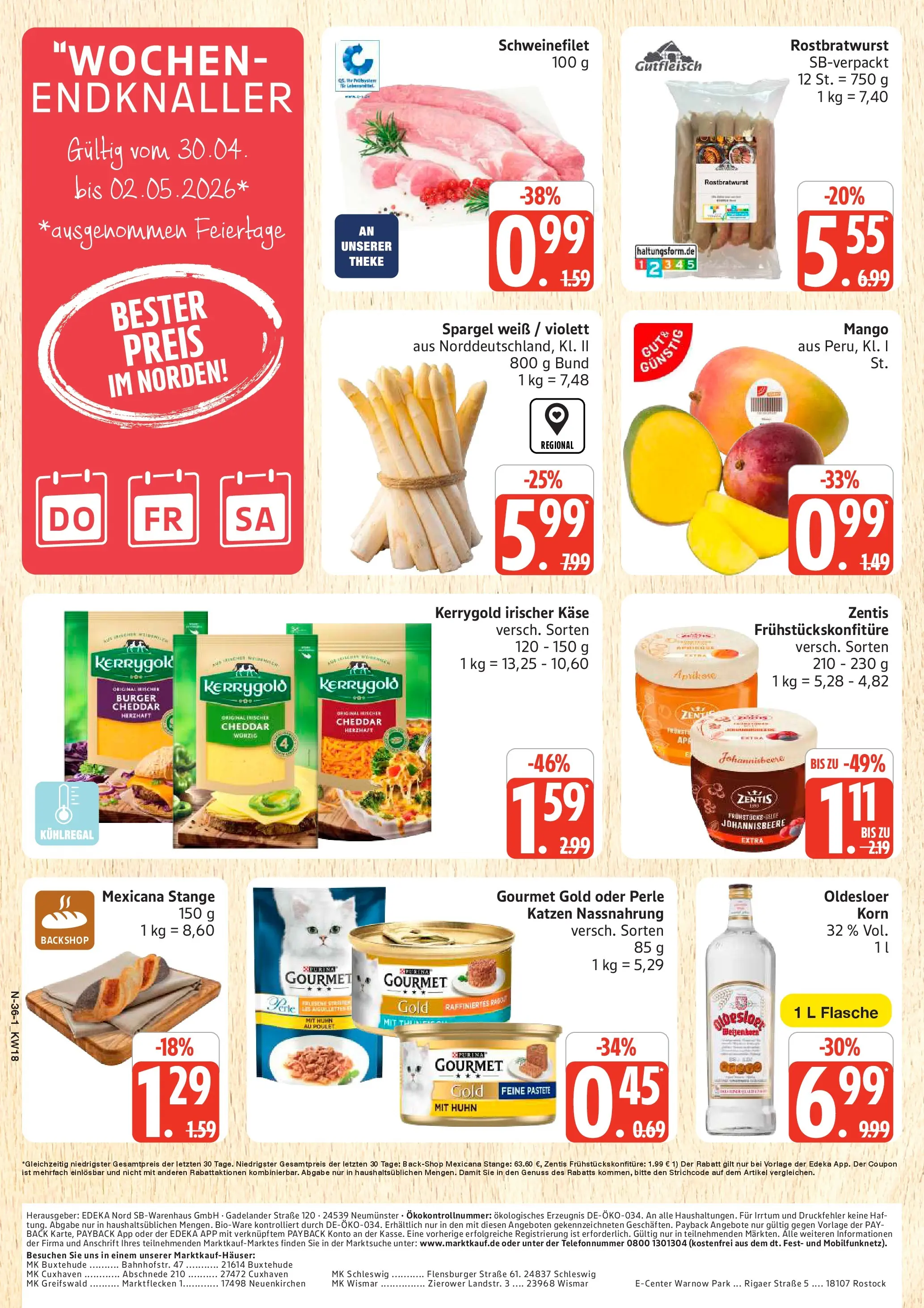 Angebote (ab 27.04.2026) » Angebote Online | Seite: 36 | Produkte: Oldesloer, Spargel, Flensburger, Mango