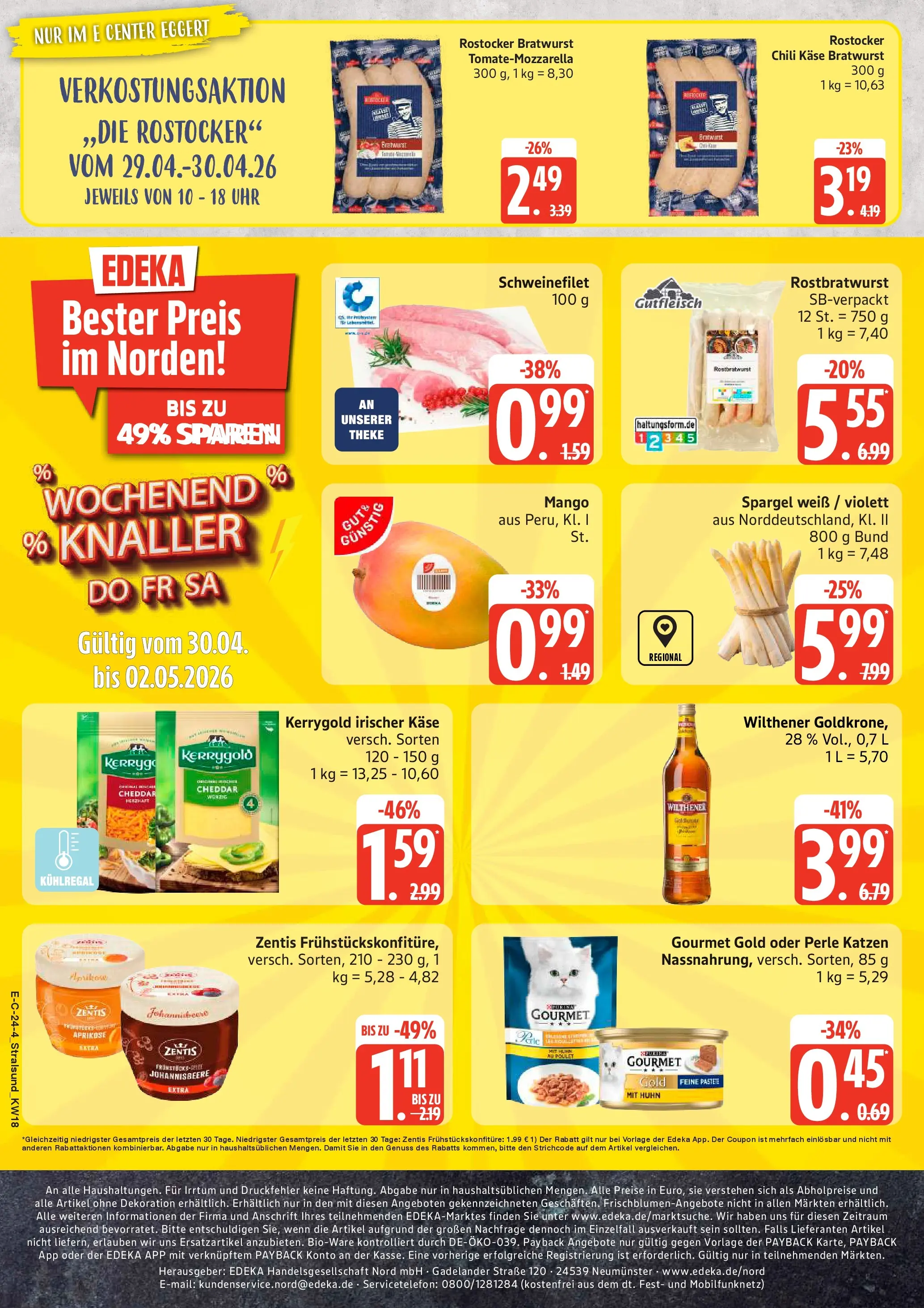 Edeka prospekt Stralsund	 (ab 27.04.2026) » Angebote Online | Seite: 27 | Produkte: Wilthener, Käse, Bratwurst, Schweinefilet
