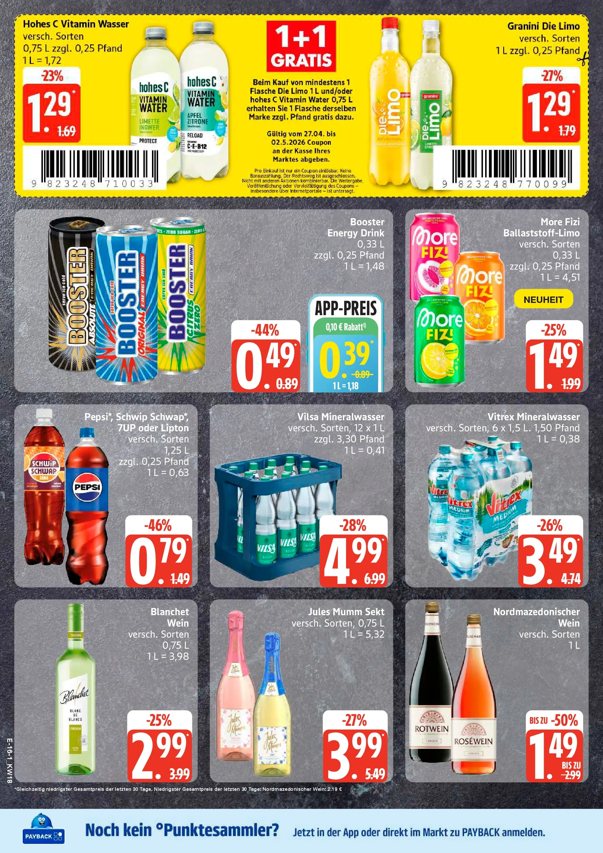 Edeka prospekt Großenwiehe	 (ab 27.04.2026) » Angebote Online | Seite: 19 | Produkte: Rotwein, Sekt, Zitrone, Granini die limo