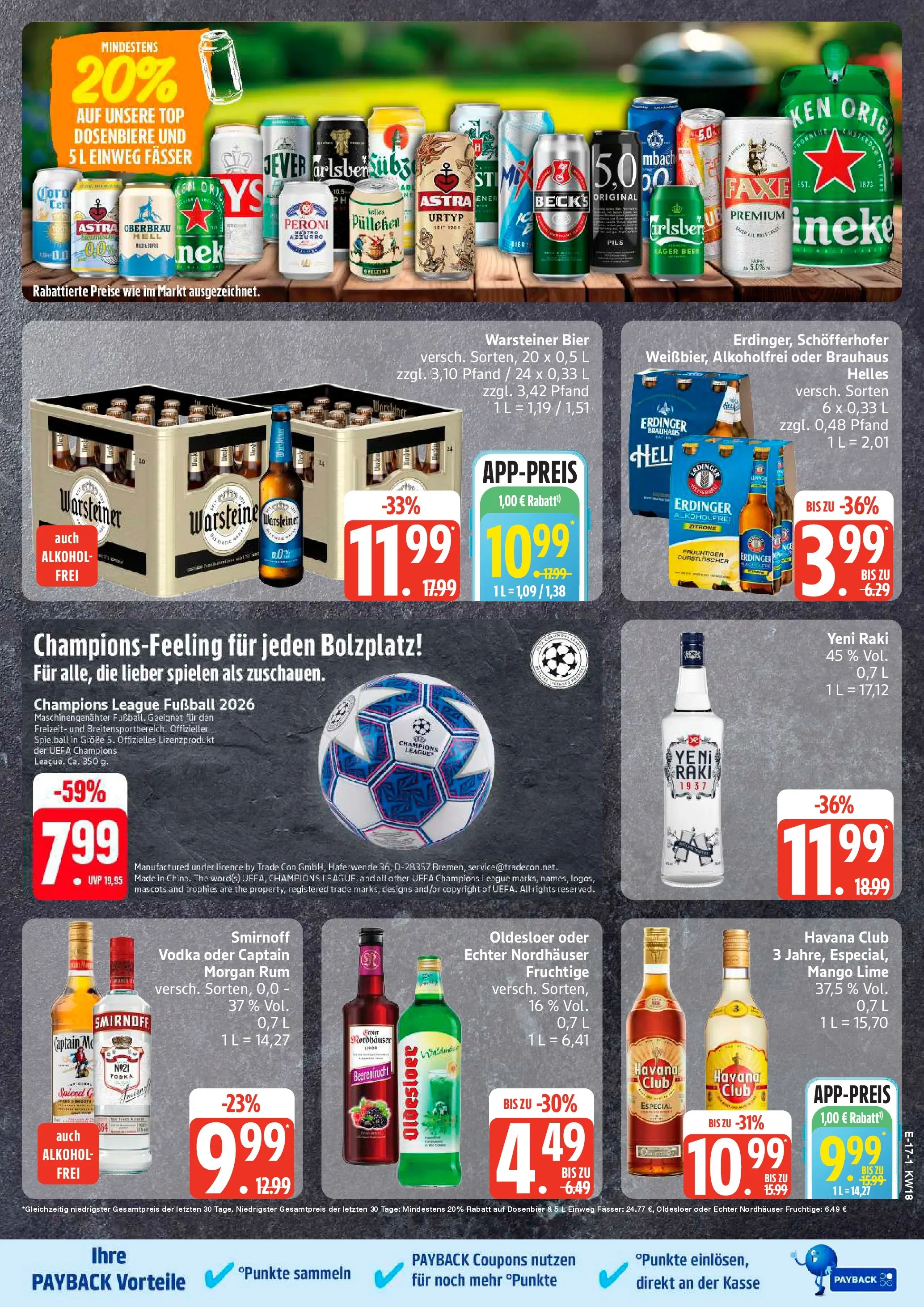 Edeka prospekt Großenwiehe	 (ab 27.04.2026) » Angebote Online | Seite: 20 | Produkte: Top, Astra, Dosenbier, Vodka