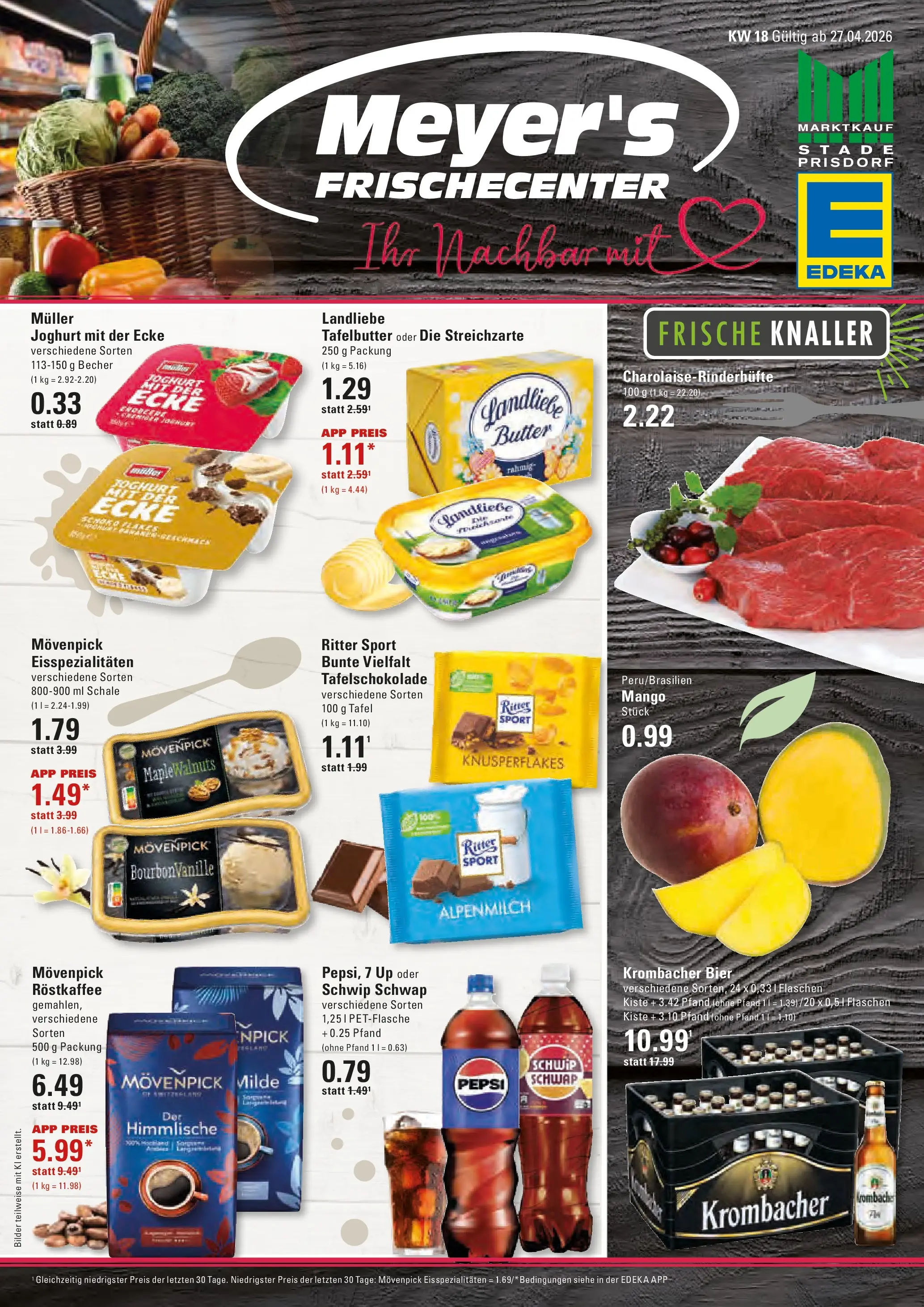Edeka prospekt Stade	 (ab 27.04.2026) » Angebote Online | Seite: 1 | Produkte: Butter, Joghurt, Bier, Schwip schwap