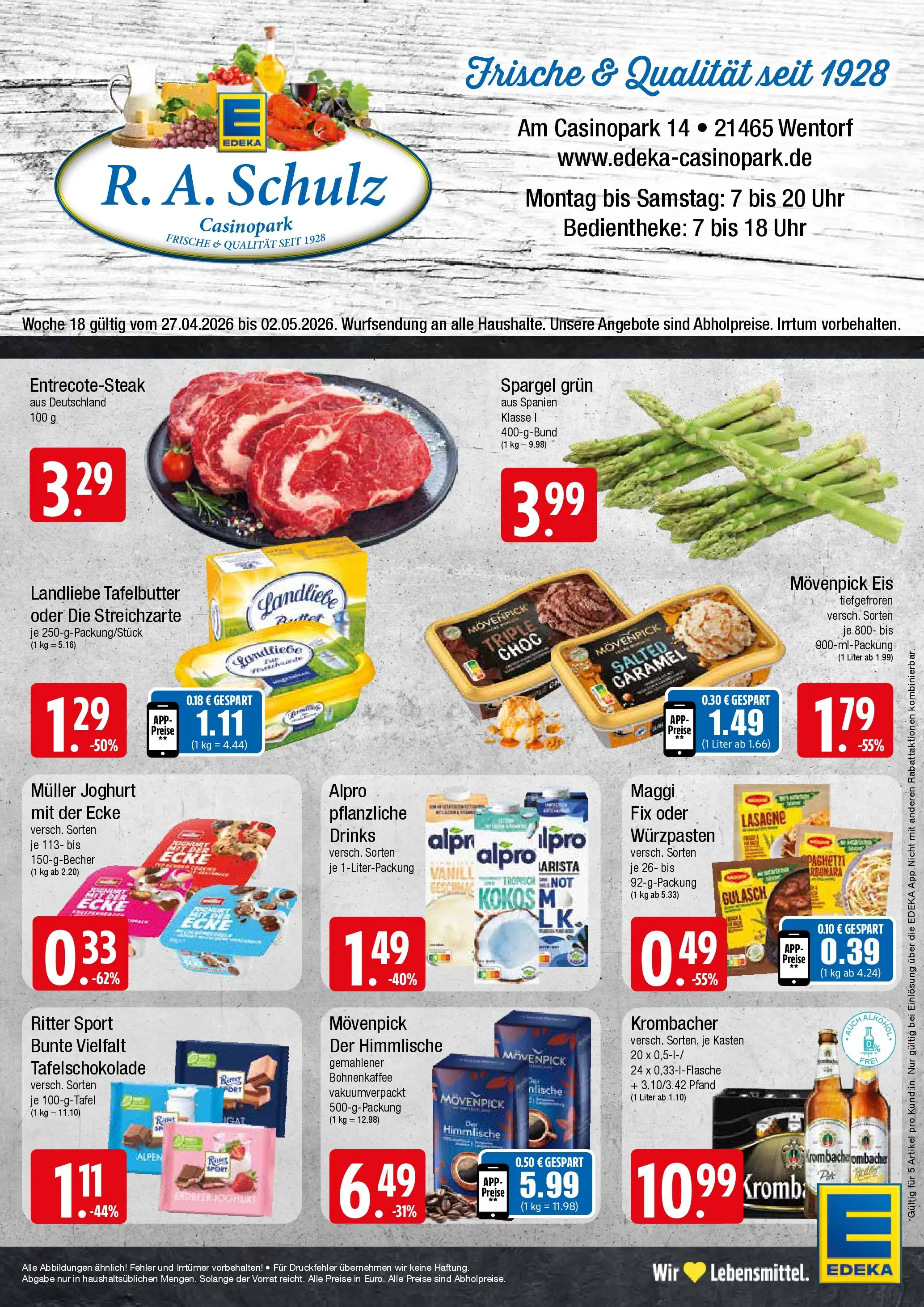 Edeka prospekt Wentorf	 (ab 27.04.2026) » Angebote Online | Seite: 1 | Produkte: Maggi, Movenpick eis, Gulasch, Uhr