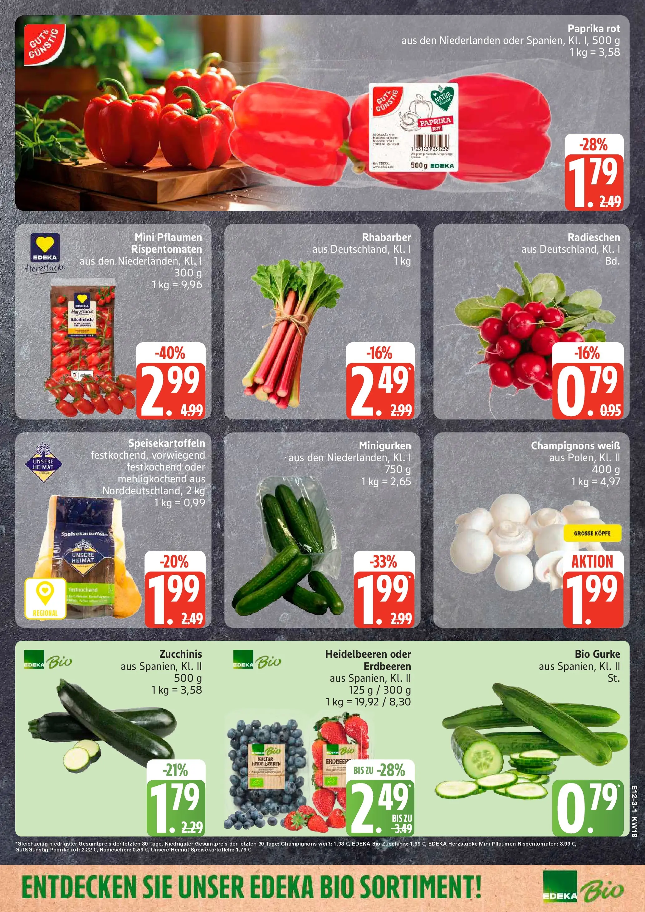 Edeka prospekt Hamburg	 (ab 27.04.2026) » Angebote Online | Seite: 3 | Produkte: Paprika rot, Heidelbeeren, Champignons, Paprika