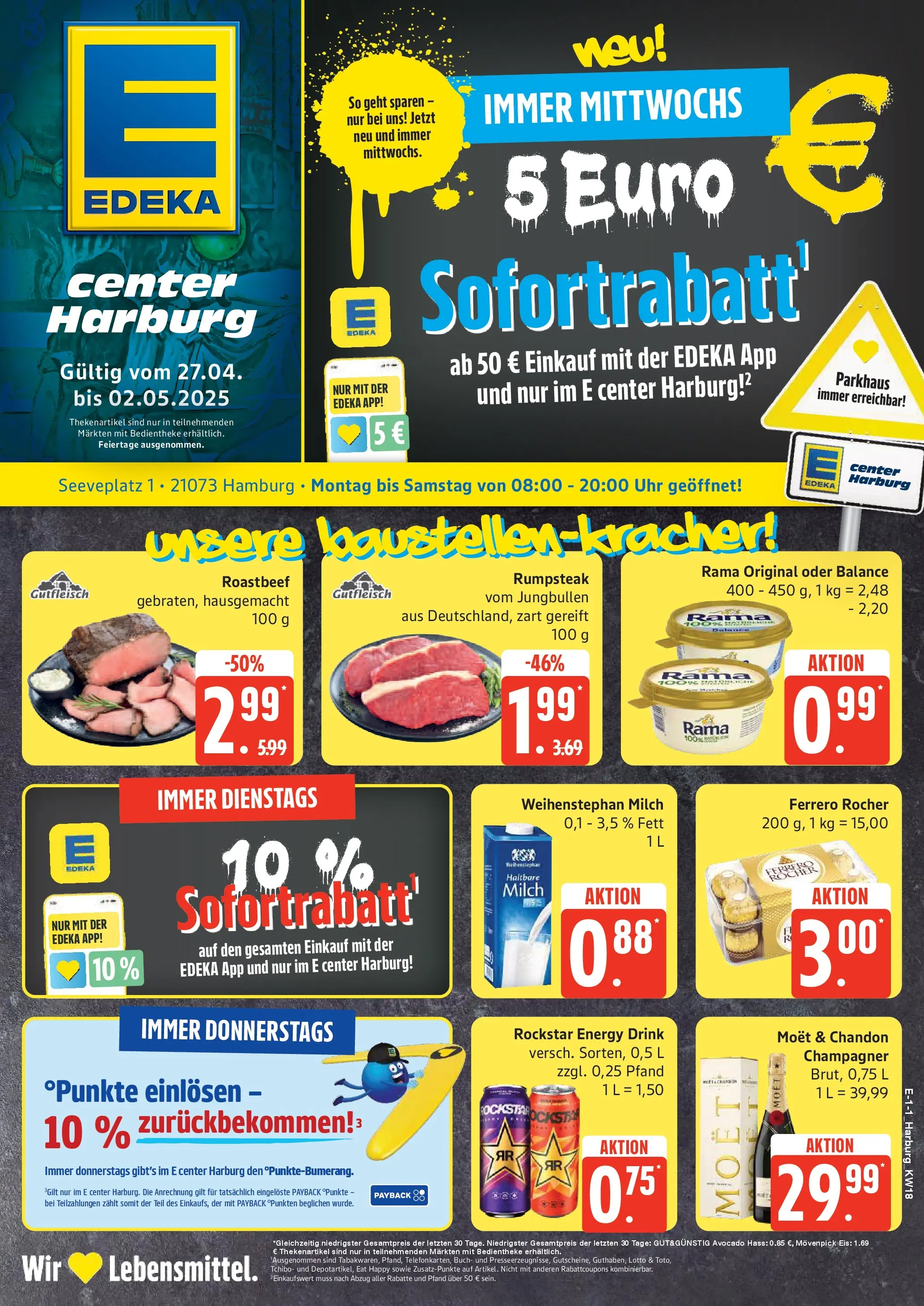 Edeka prospekt Hamburg	 (ab 27.04.2026) » Angebote Online | Seite: 1 | Produkte: Rockstar energy, Ferrero rocher, Roastbeef, Uhr