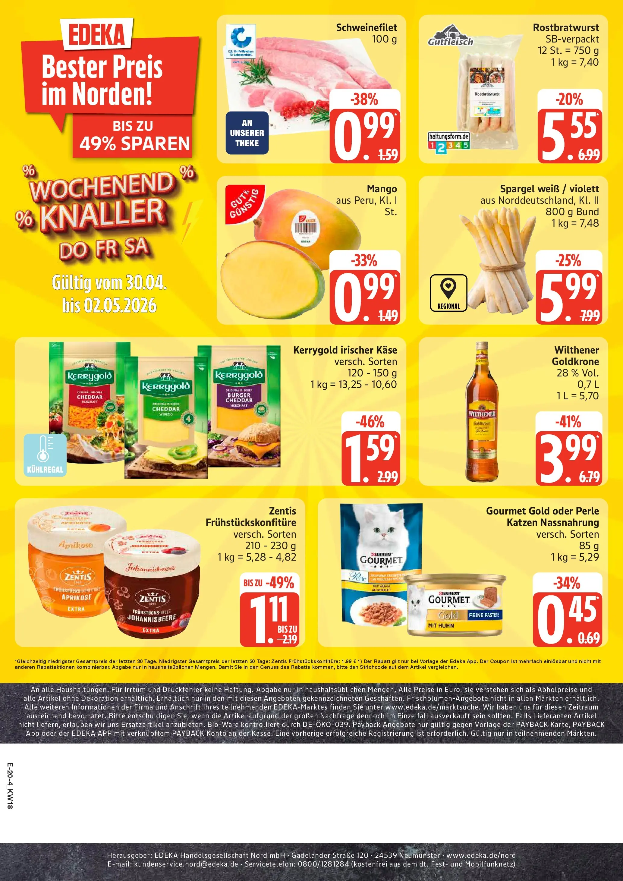 Edeka prospekt Rostock	 (ab 27.04.2026) » Angebote Online | Seite: 23 | Produkte: Theke, Burger, Spargel, Mango