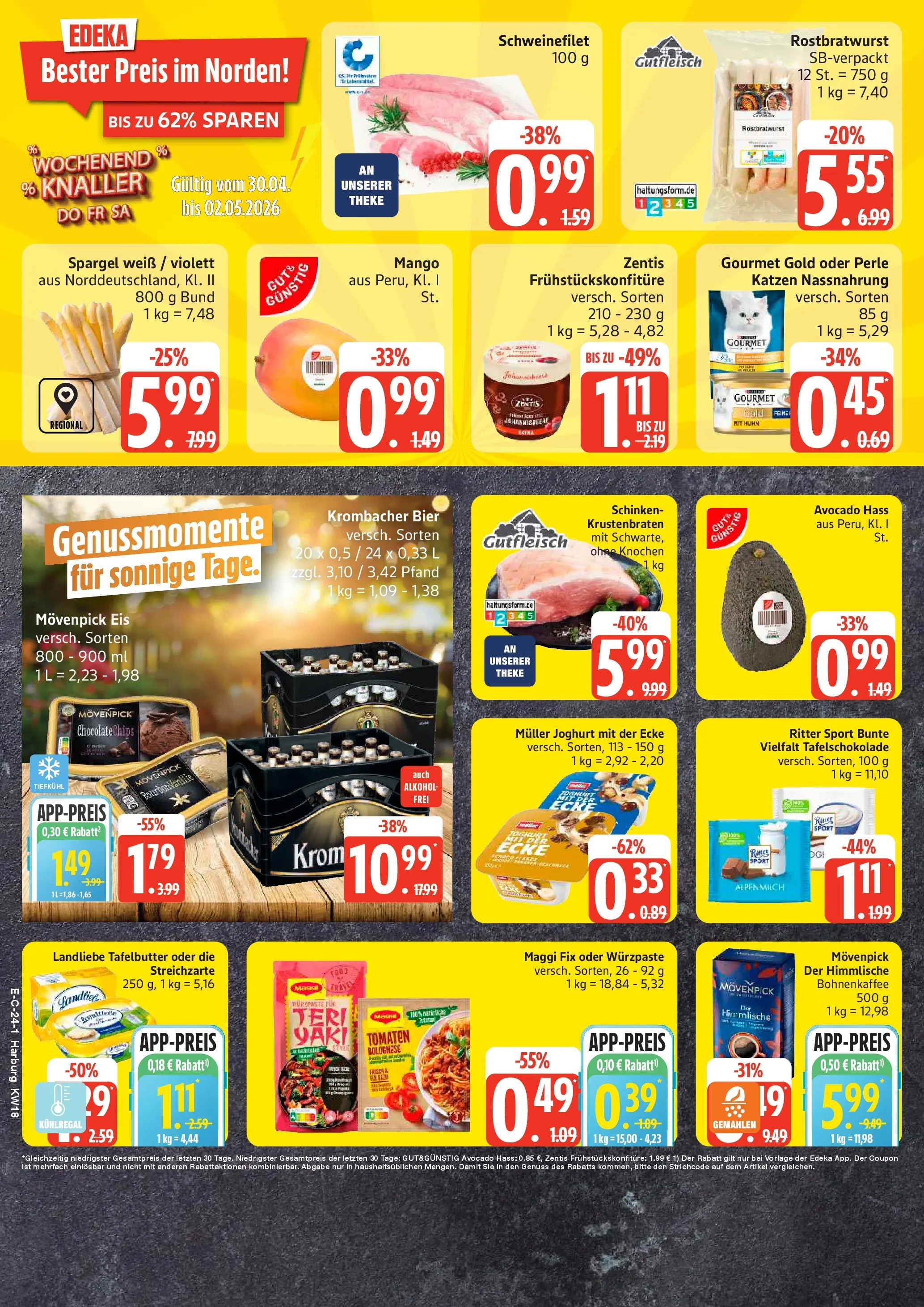 Edeka prospekt Hamburg	 (ab 27.04.2026) » Angebote Online | Seite: 27 | Produkte: Tomaten, Krustenbraten, Bourbon, Eis