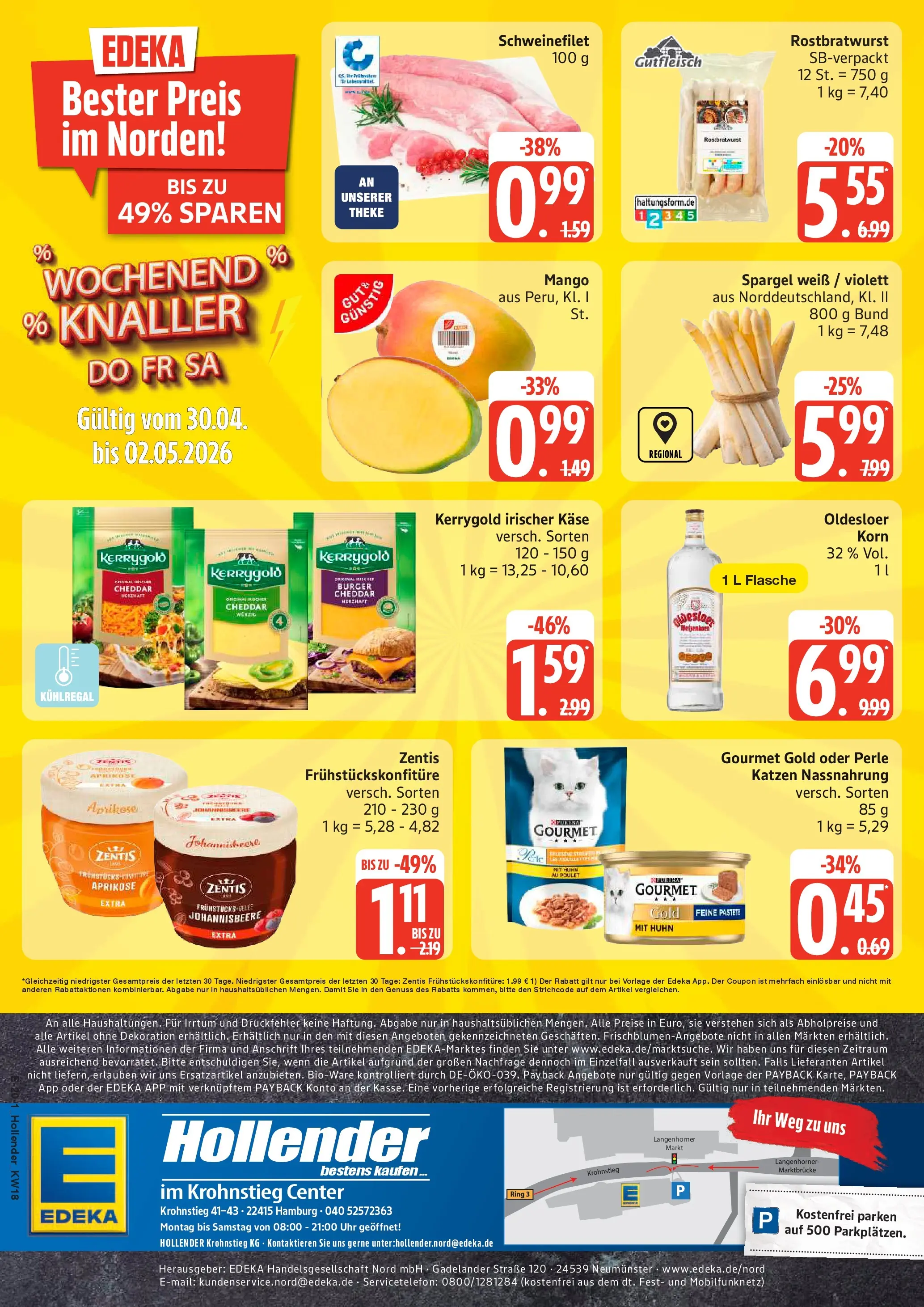 Edeka prospekt Hamburg	 (ab 27.04.2026) » Angebote Online | Seite: 23 | Produkte: Theke, Burger, Oldesloer, Spargel