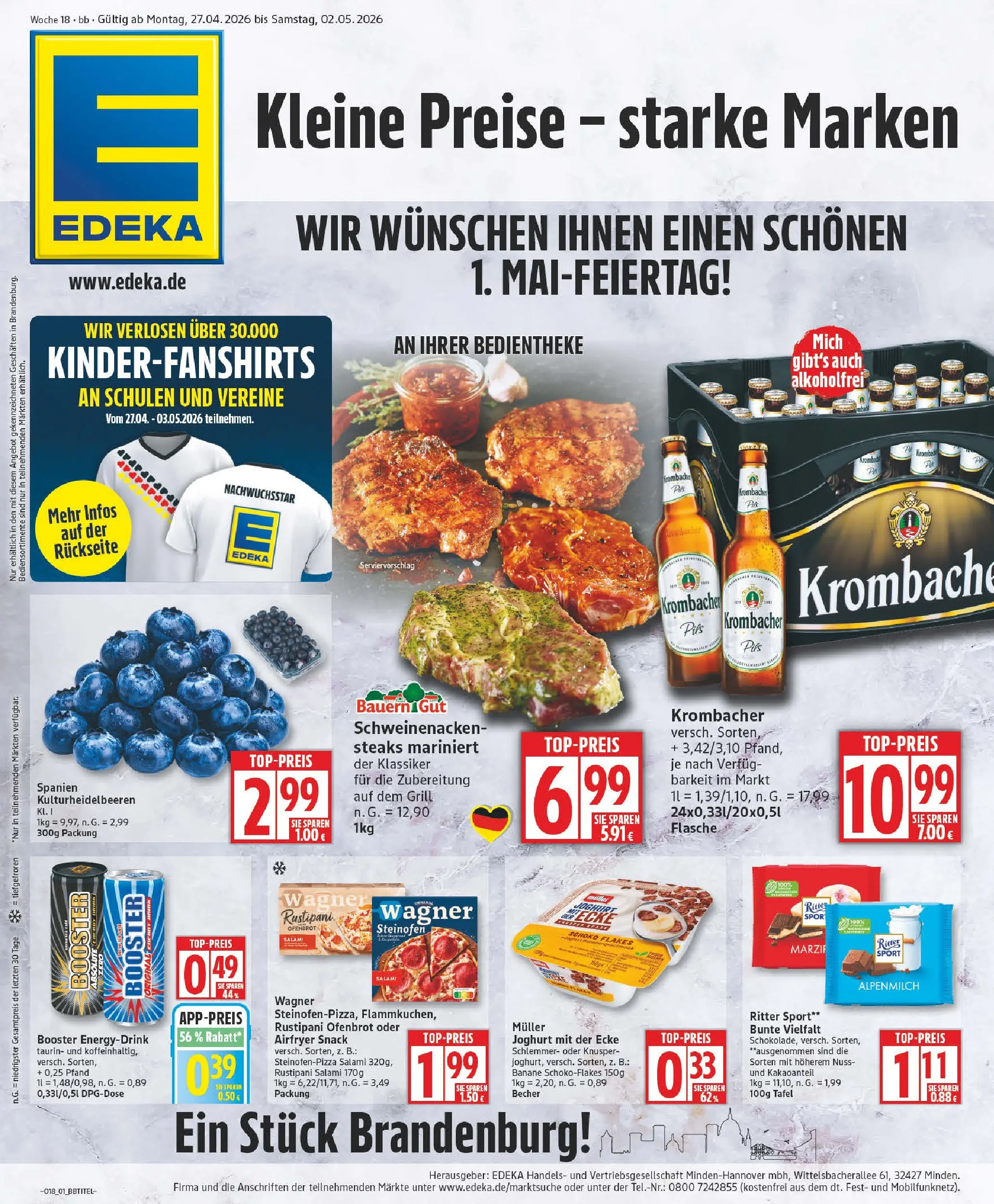 Edeka prospekt Zossen	 (ab 27.04.2026) » Angebote Online | Seite: 1 | Produkte: Grill, Joghurt, Salami, Pizza